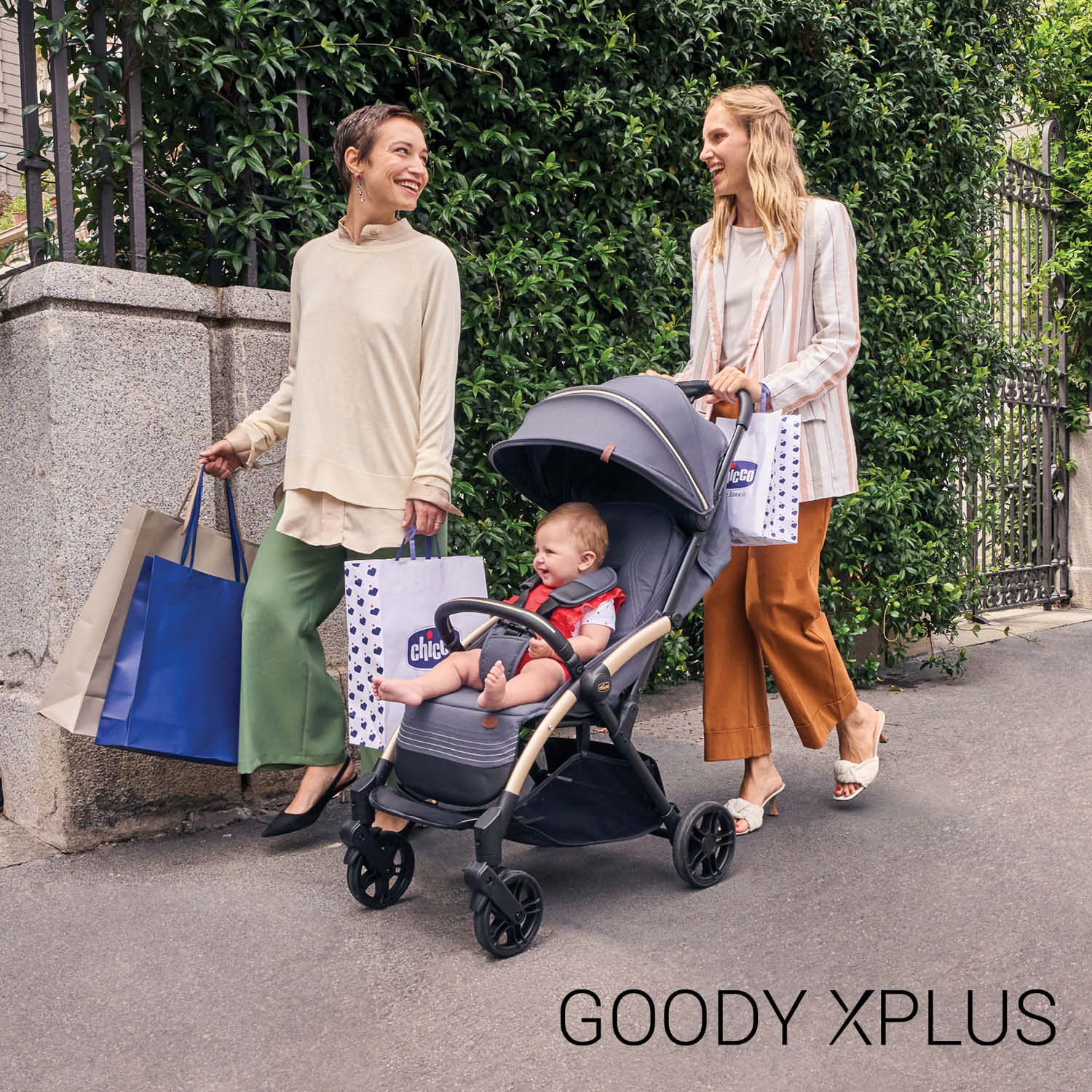 Xe đẩy gấp gọn tự động Chicco Goody Xplus - Màu Xanh ghi