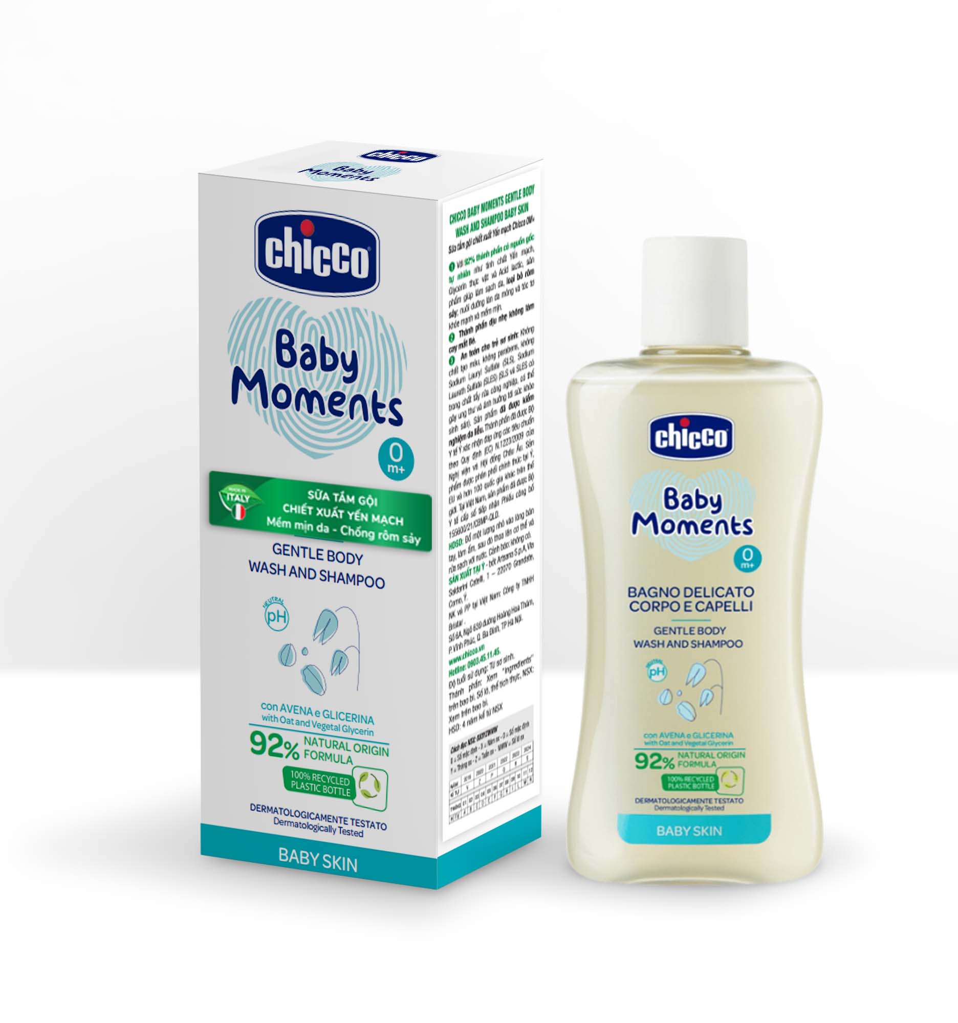 Sữa tắm gội chiết xuất Yến mạch Chicco 0M+ 200ml | CHICCO VIỆT NAM