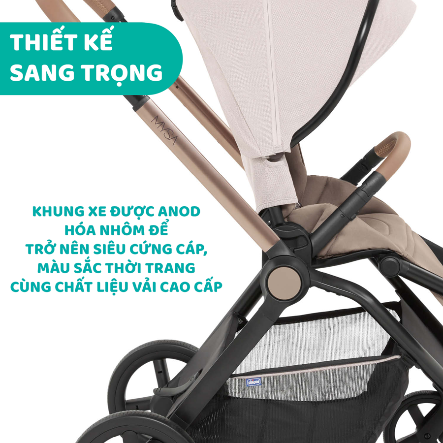 Xe đẩy thời trang Chicco Premium Mysa màu Amber Glow