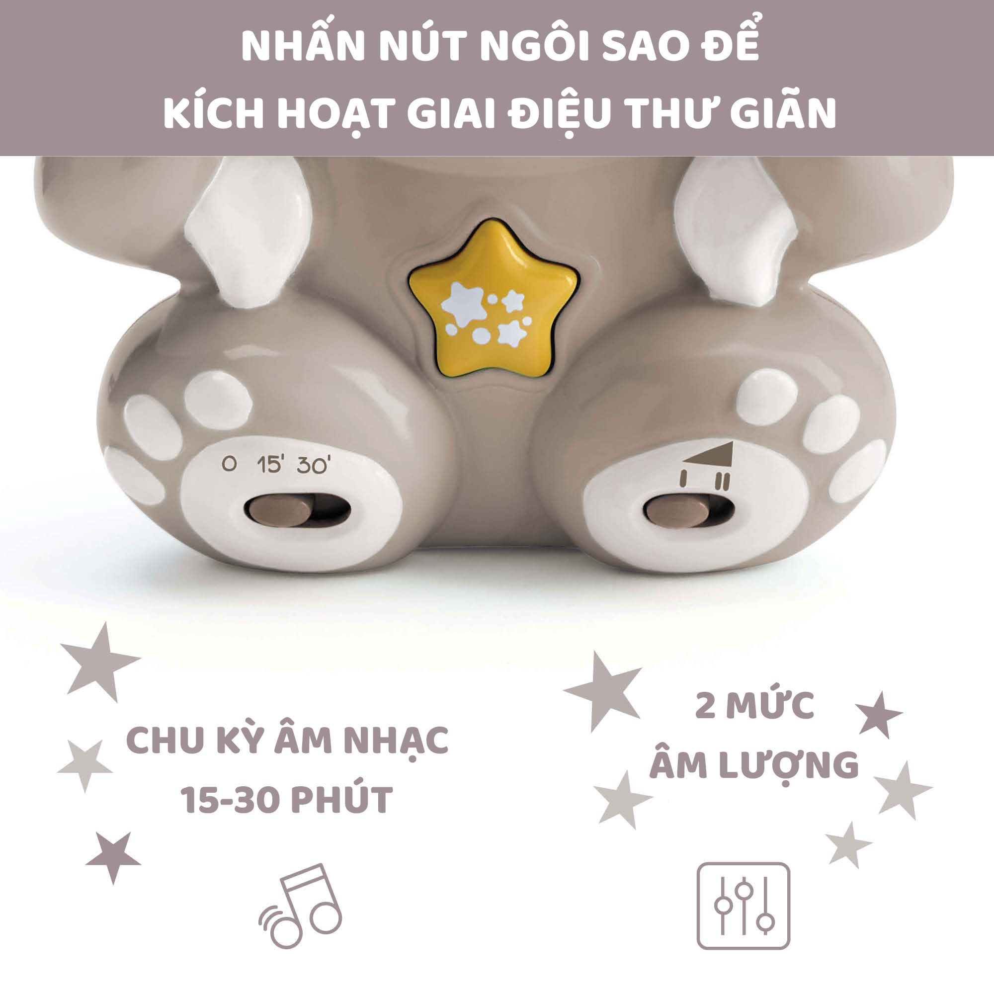 Đèn ngủ phát nhạc gấu cầu vồng Chicco