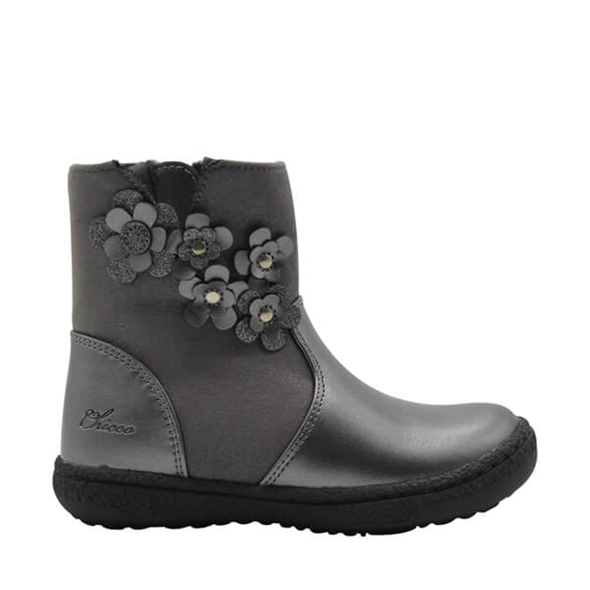 Boot mát-xa chân viền Hoa ánh bạc Chicco