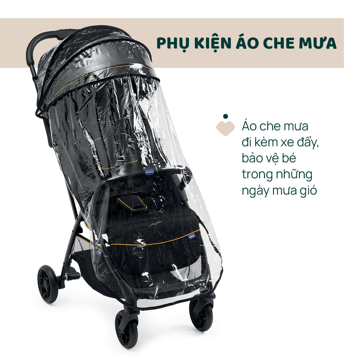 Xe đẩy gấp gọn Chicco Glee màu Uneven Black