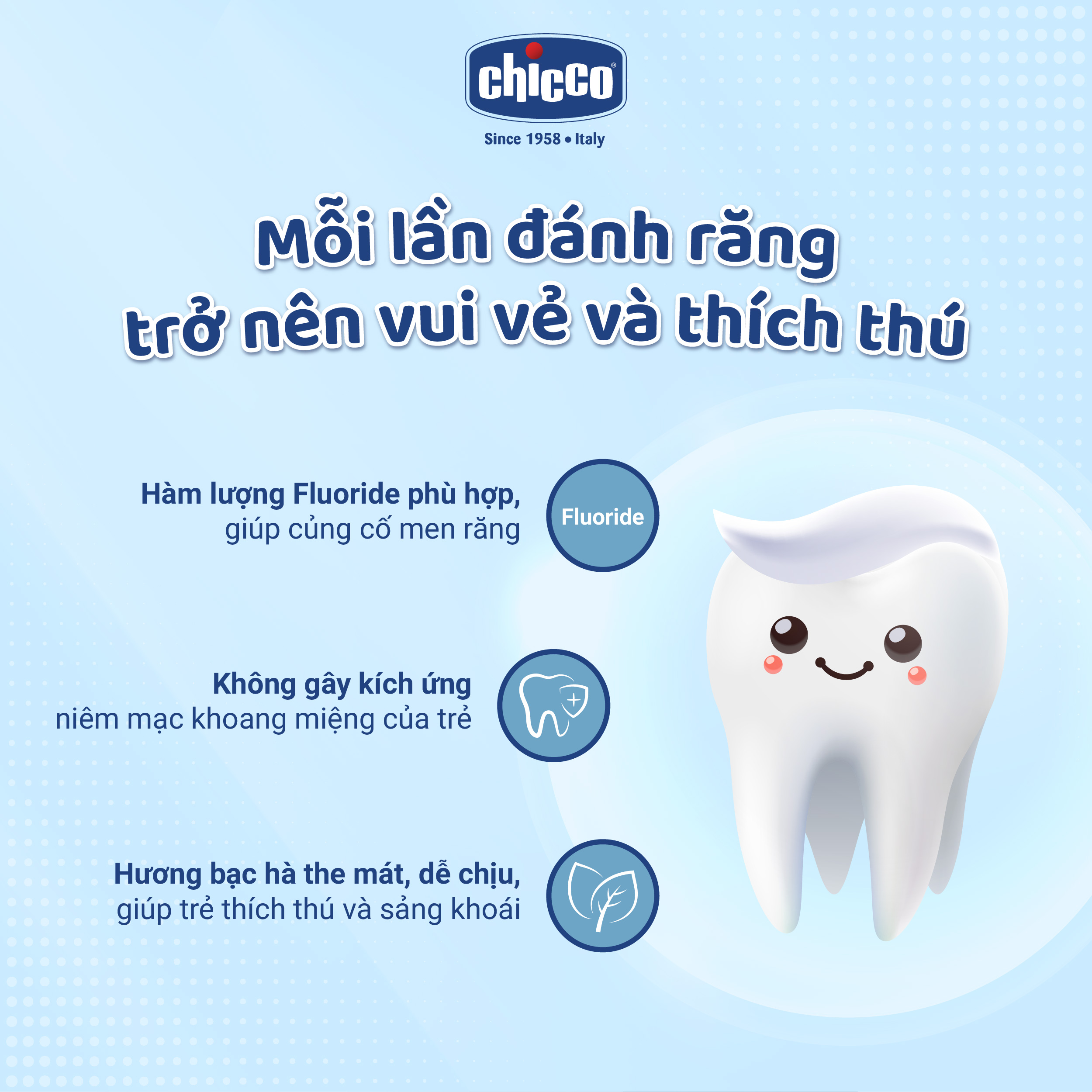 Kem đánh răng trẻ em hương Bạc hà Chicco 6Y+