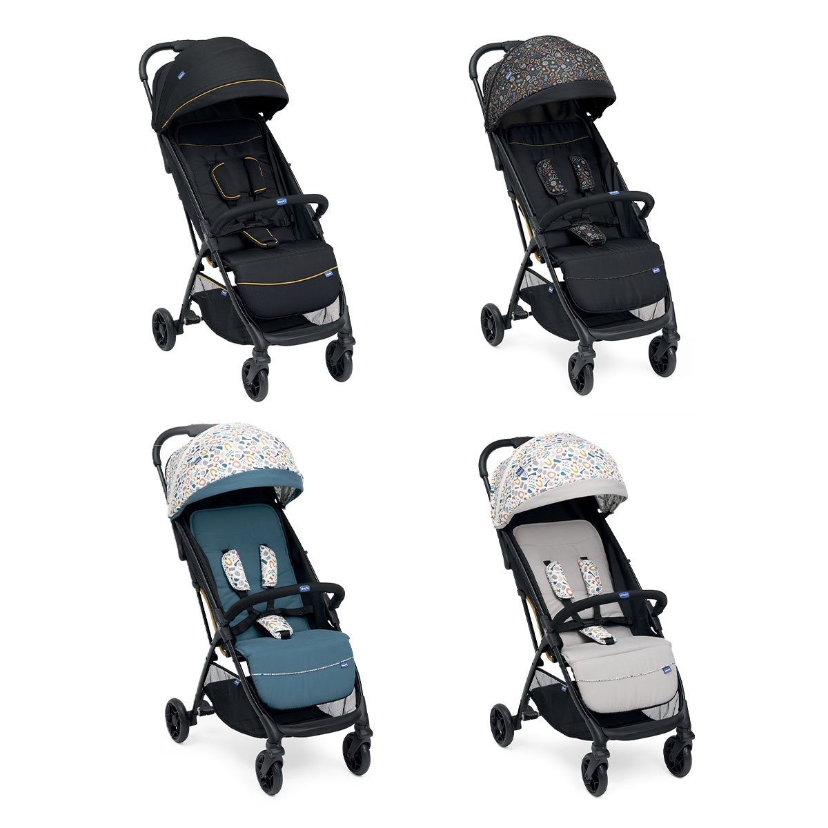 Xe đẩy gấp gọn Chicco Glee - Màu Đen trơn