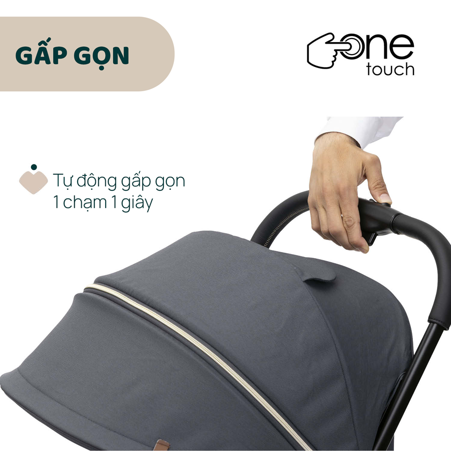 Xe đẩy gấp gọn tự động Chicco Goody Xplus - Màu Xanh ghi