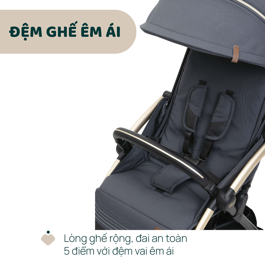 Xe đẩy gấp gọn tự động Chicco Goody Xplus - Màu Xanh ghi