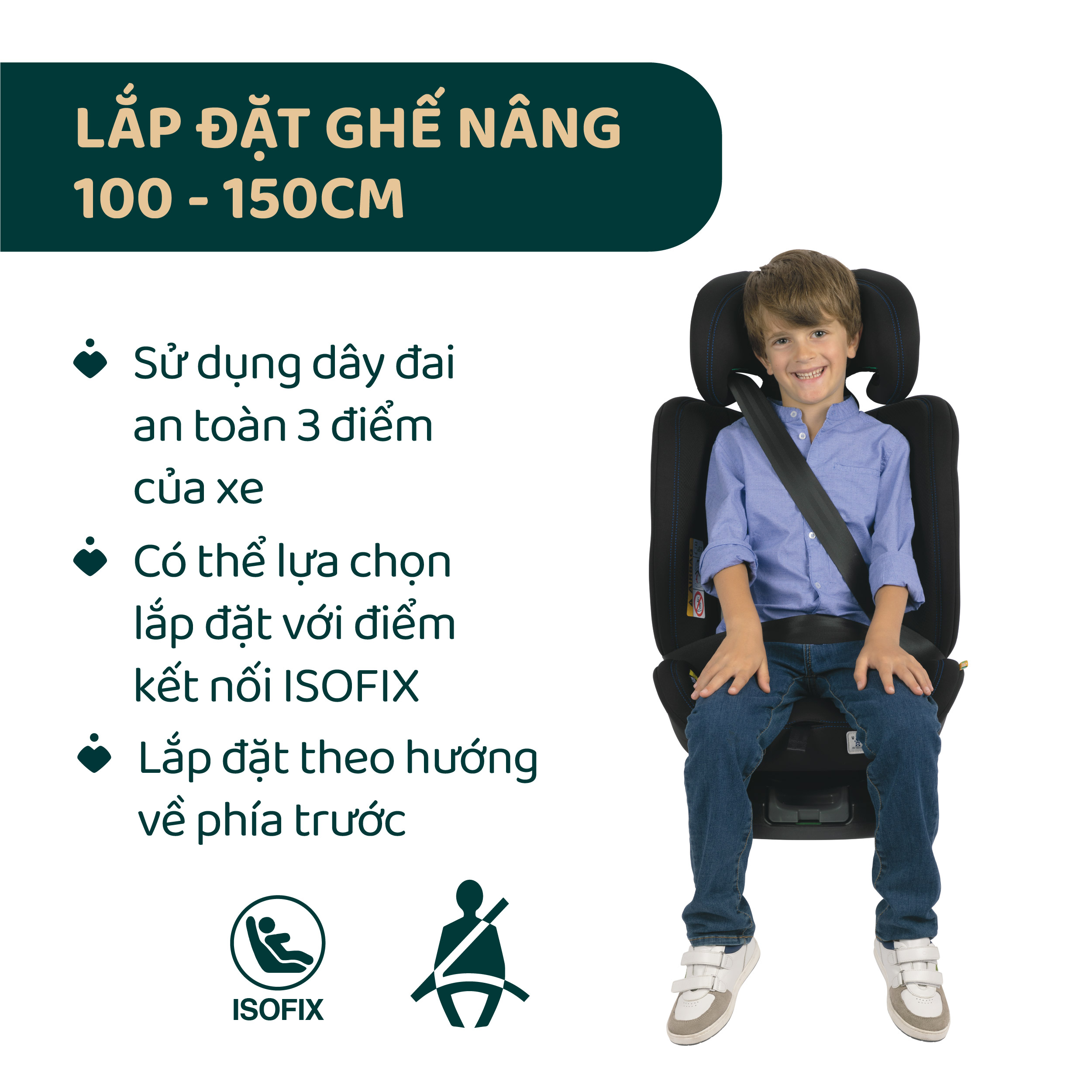 Ghế ô tô Chicco Unico Evo Air xoay 360˚ ISOFIX- Màu Đen