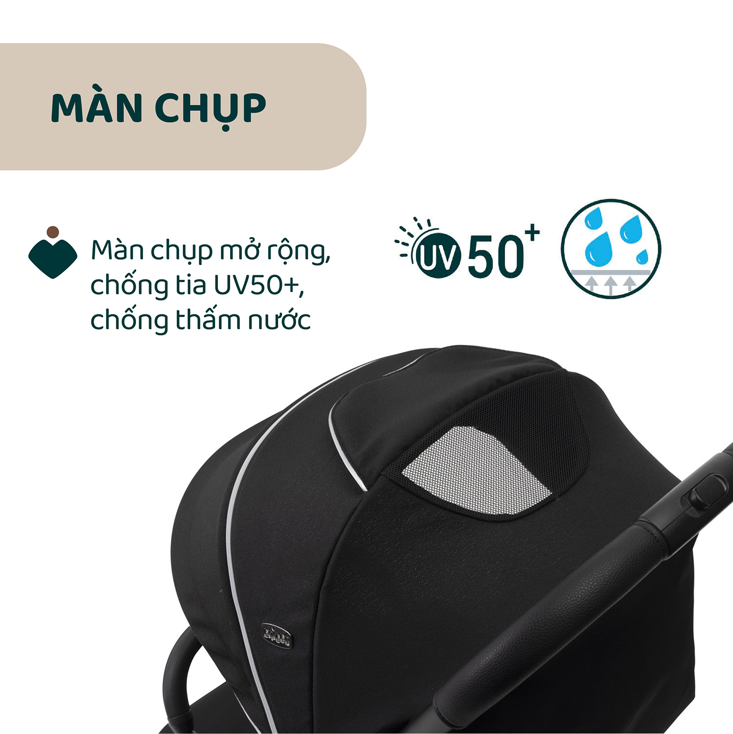 Xe đẩy gấp gọn tự động Chicco Goody Primo màu Bạc ánh kim