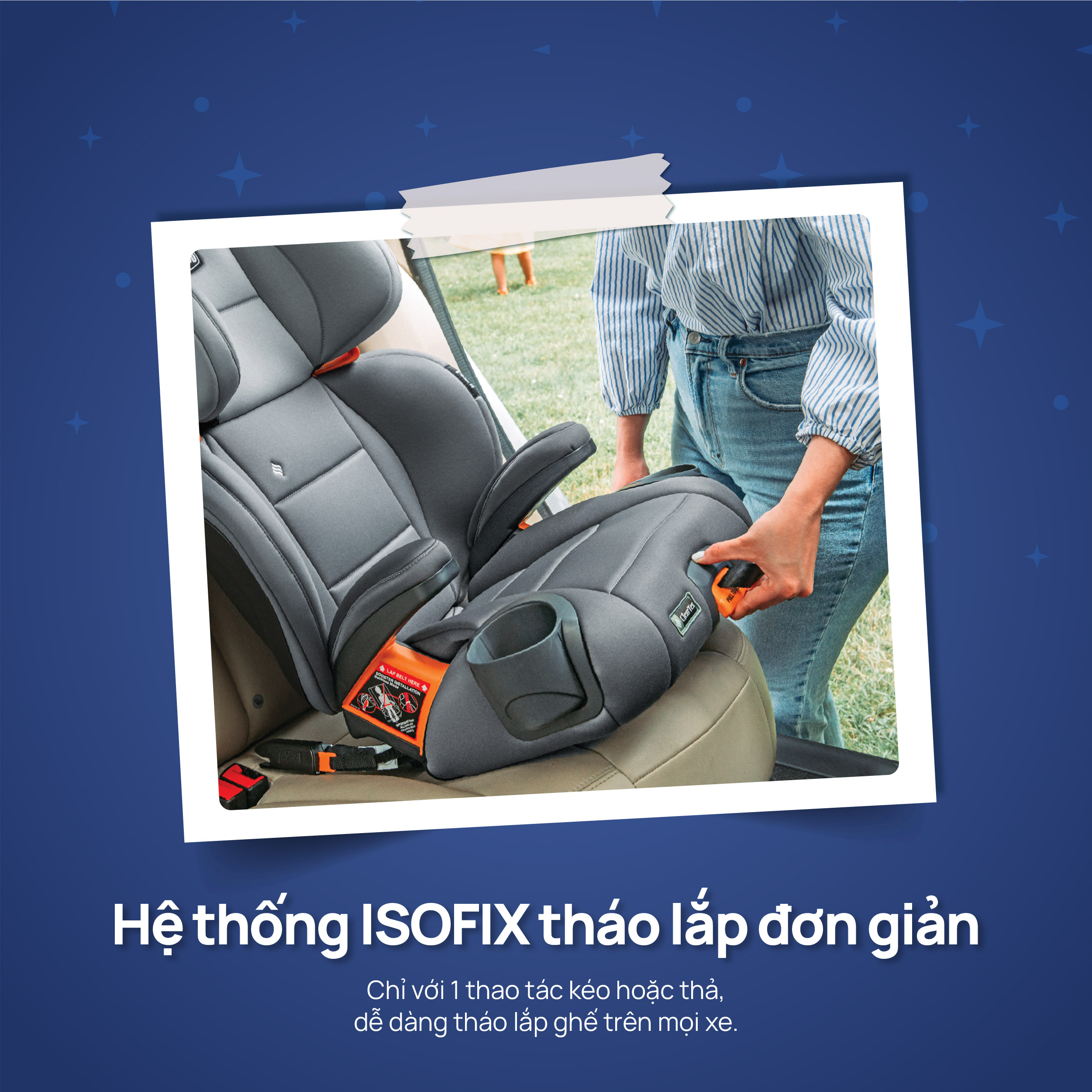 Ghế ô tô Chicco KidFit Plus 2 trong 1 ISOFIX ClearTex - Màu ghi đá