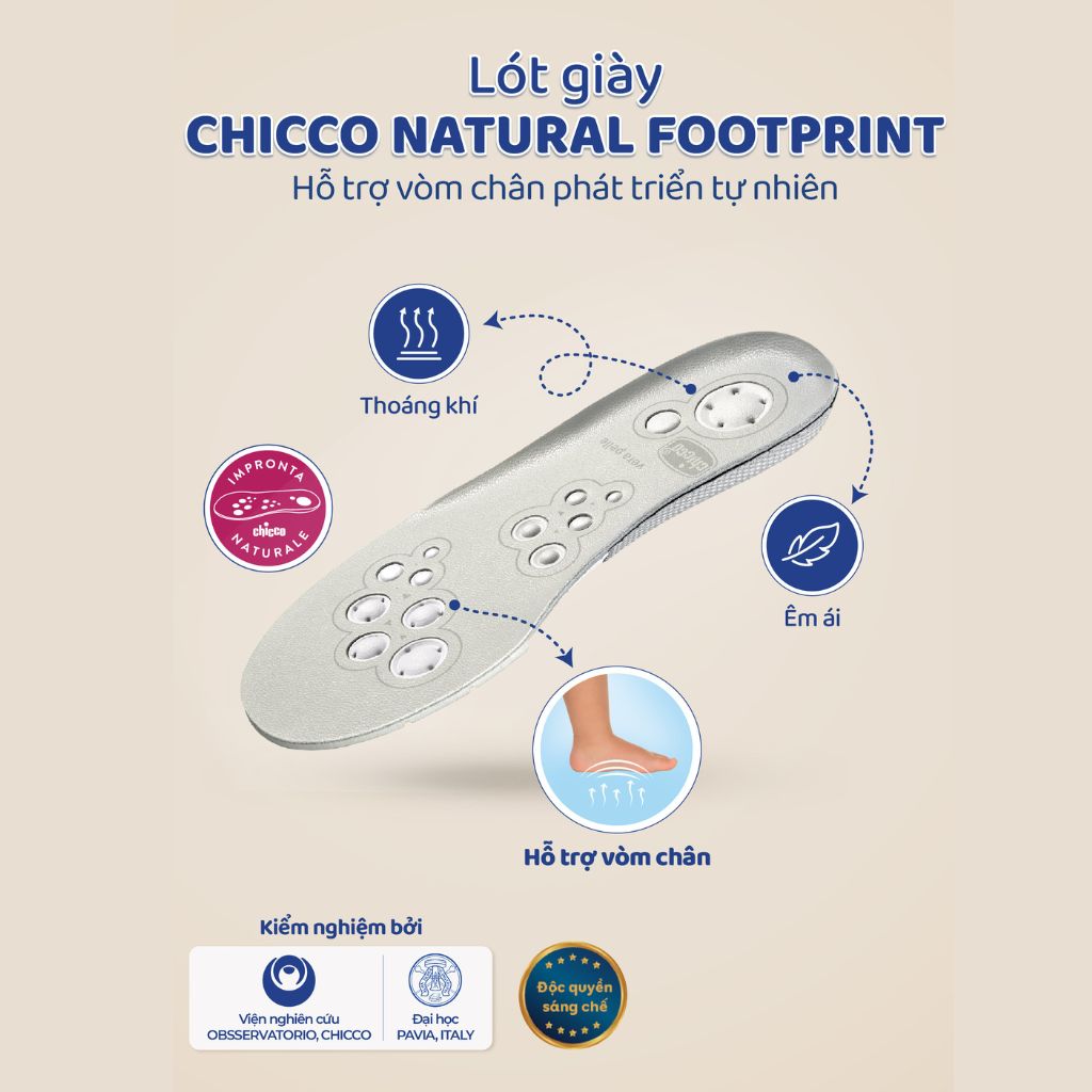 Sandal tập đi trẻ em Chicco Cristal bướm trắng