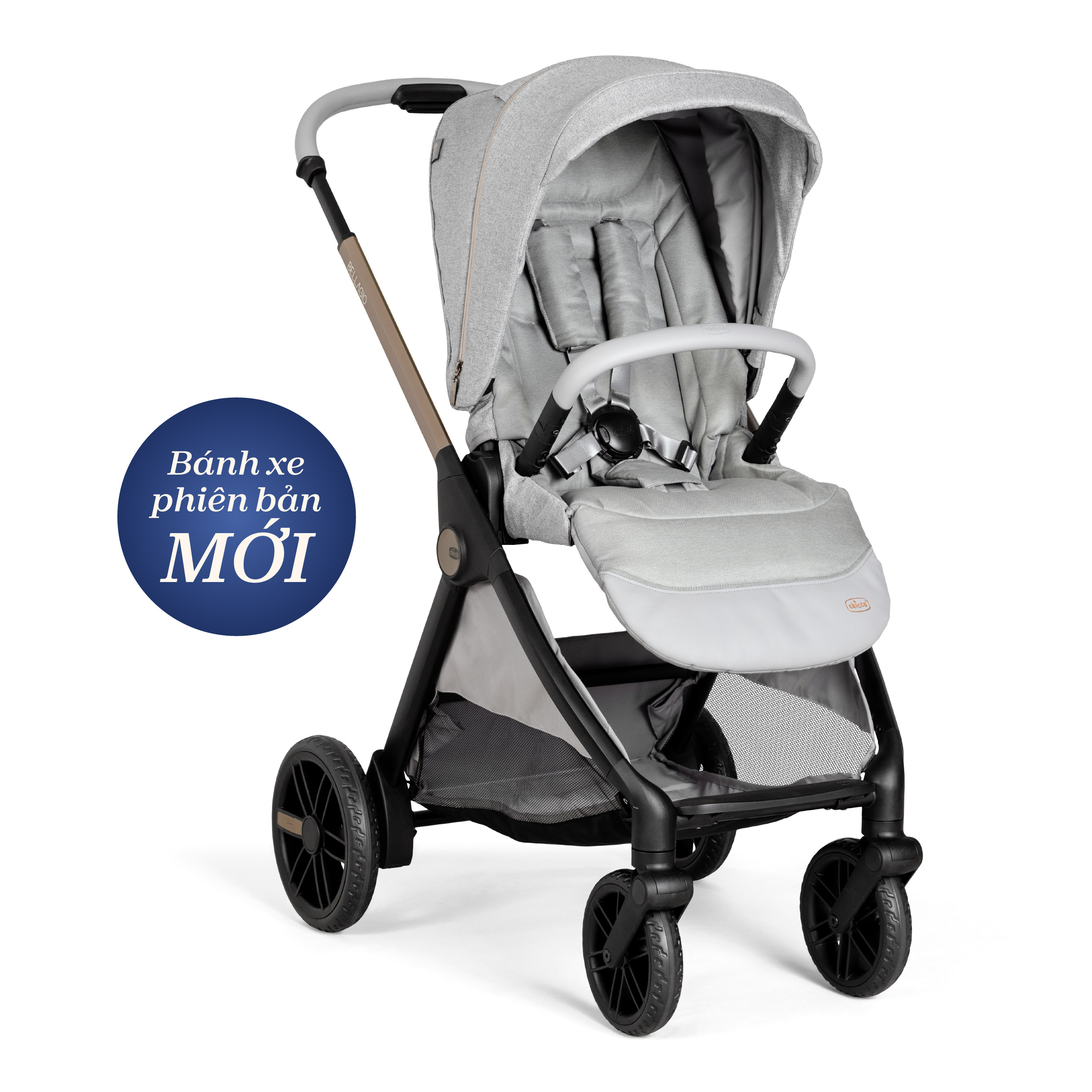 Xe đẩy 2 chiều gấp gọn tự động Chicco Bellagio - Màu ghi đá