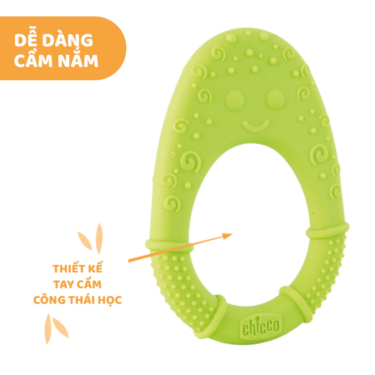 Cắn răng quả bơ silicone siêu mềm Chicco