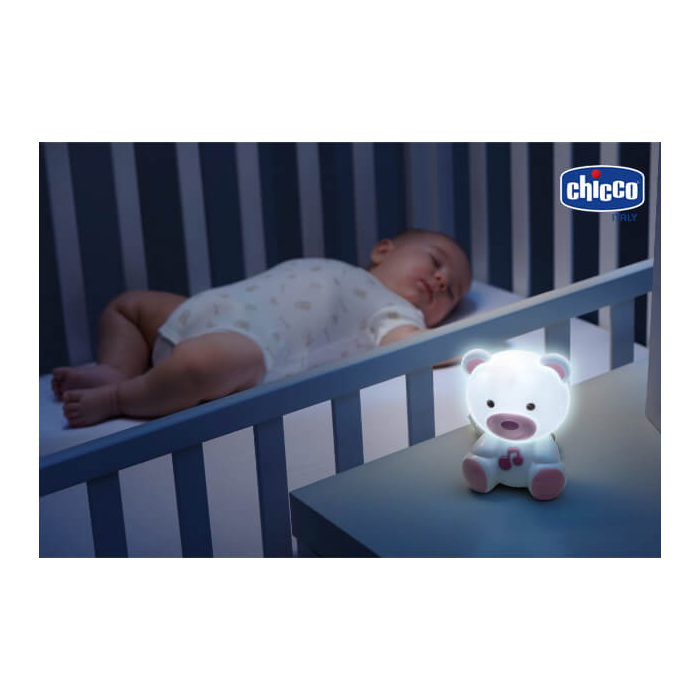 Đèn ngủ phát nhạc gấu Teddy màu hồng