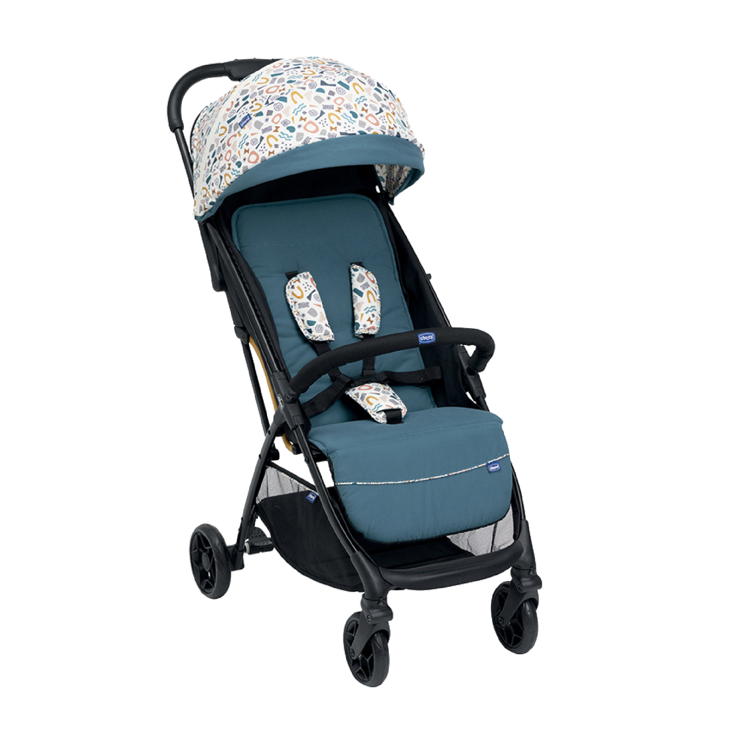 Xe đẩy gấp gọn Chicco Glee - Màu Xanh họa tiết