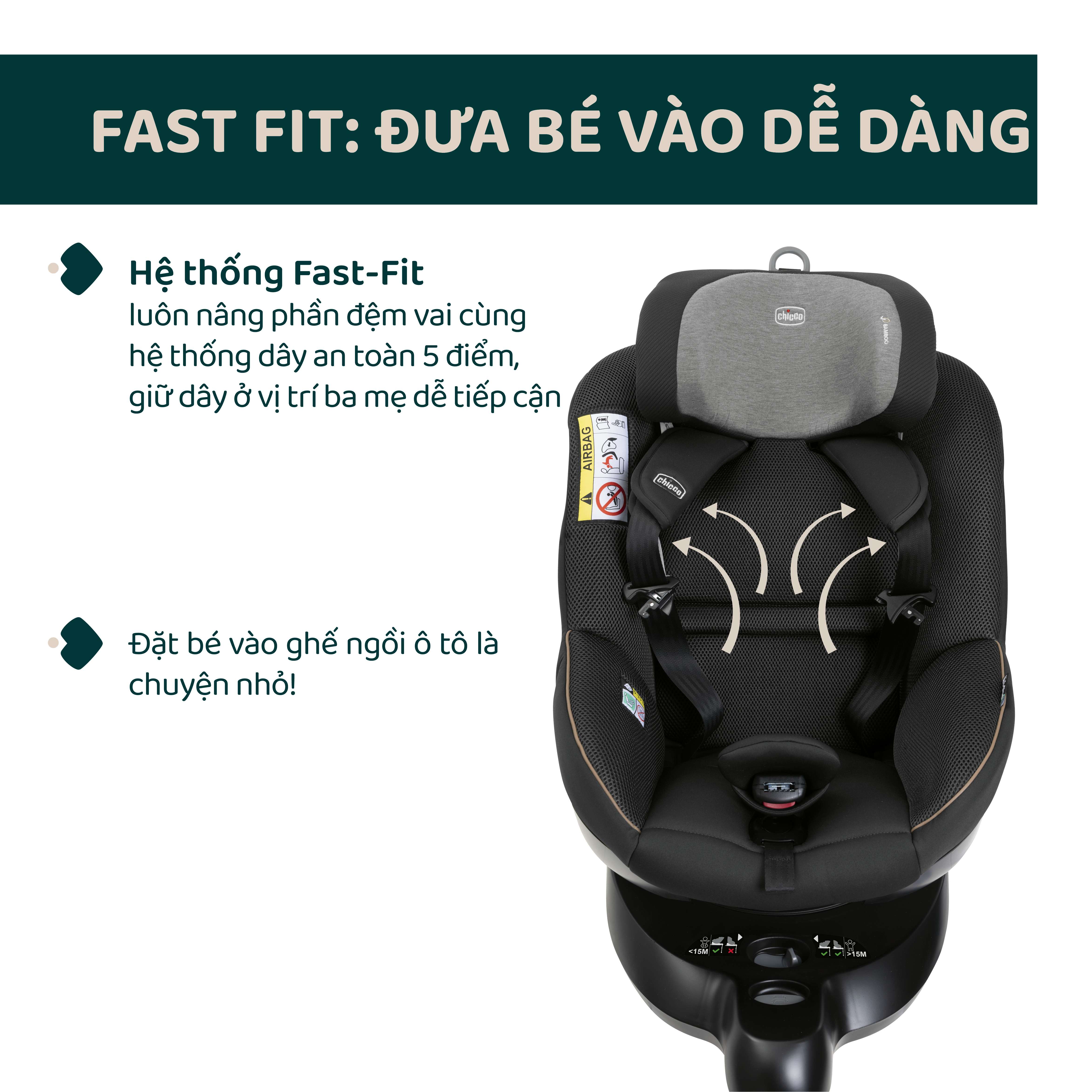 Ghế ô tô Chicco Seat 105 xoay 360˚ ISOFIX