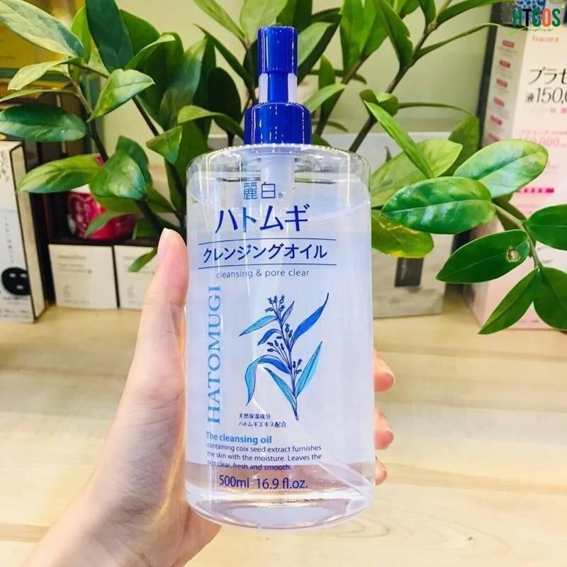 Dầu Tẩy Trang Hatomugi Ý Dĩ Dưỡng Ẩm, Làm Sáng Da 500ml Reihaku Hatomugi Cleansing Oil