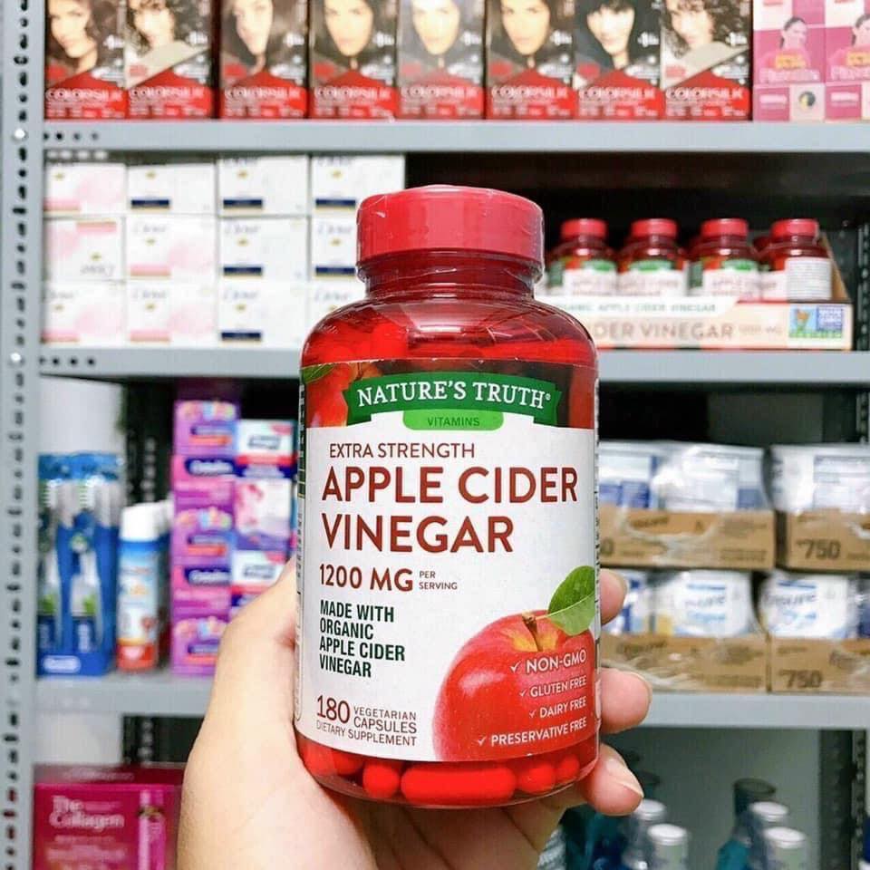Viên Uống Giảm Cân Giấm Táo APPLE CIDER VINEGAR 1200mg 180v Của Mỹ
