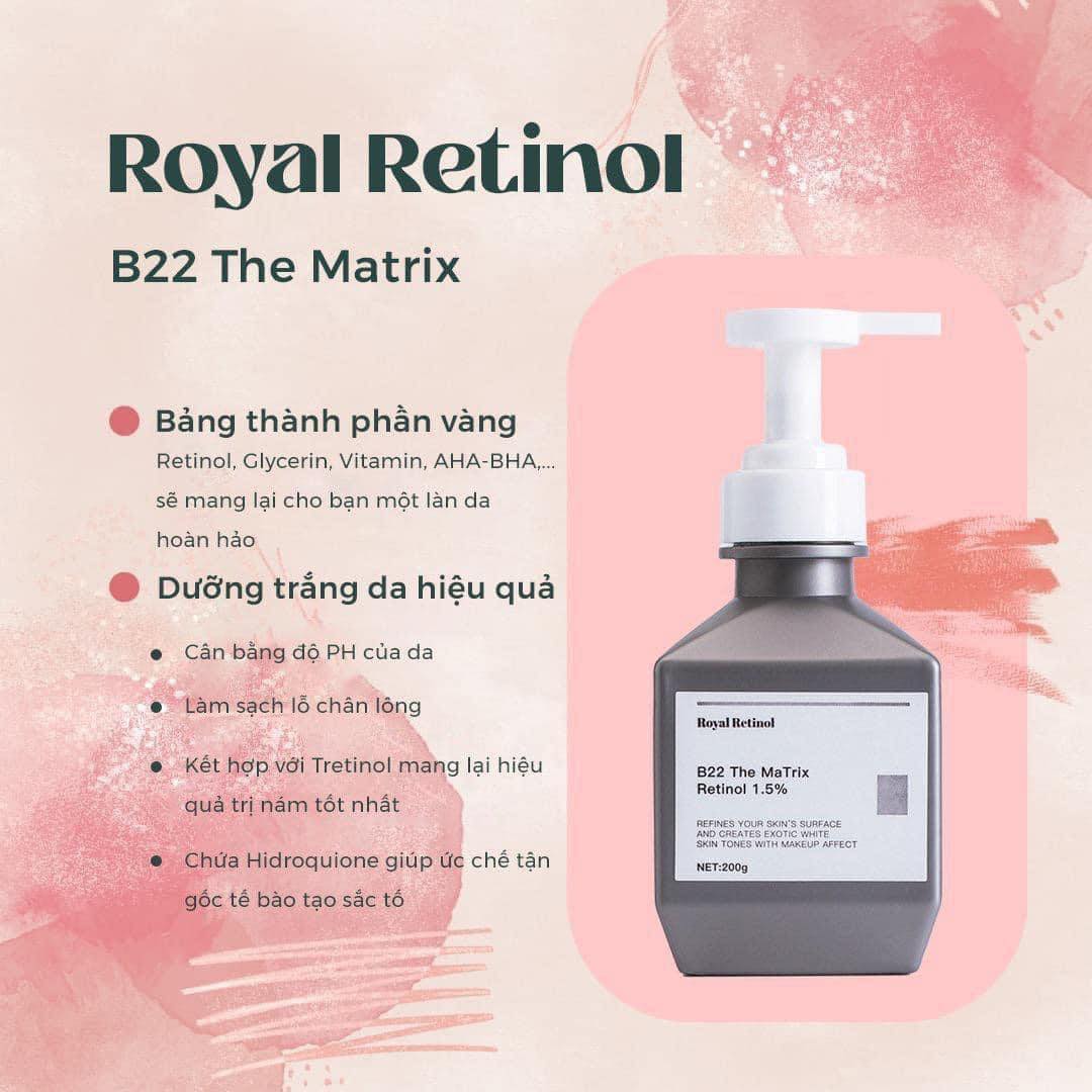 Kem kích trắng body Royal Retinol B22 The Matrix Retinol 1.5% 200g