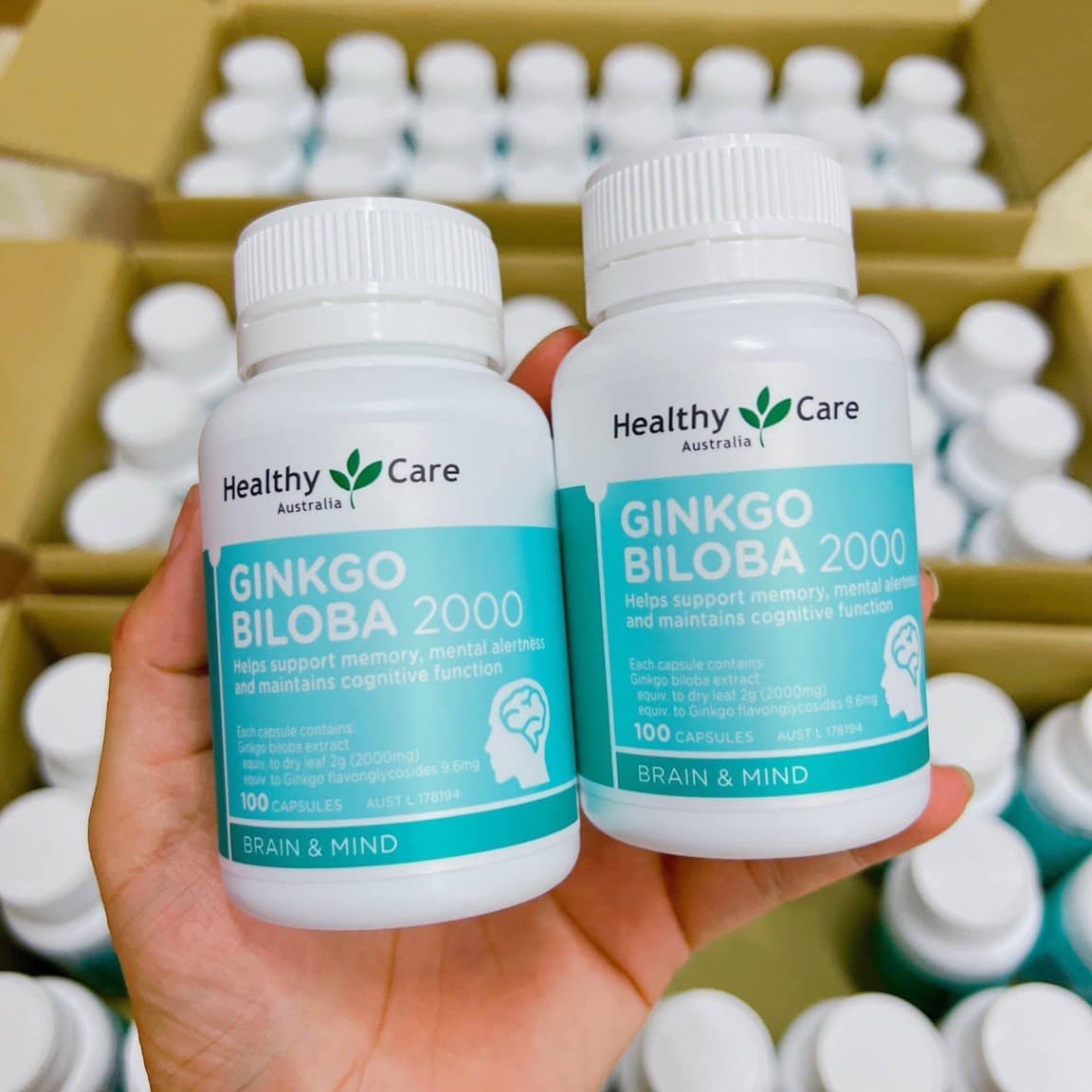 Viên Uống Bổ Não Ginkgo Biloba Healthy Care Úc 2000