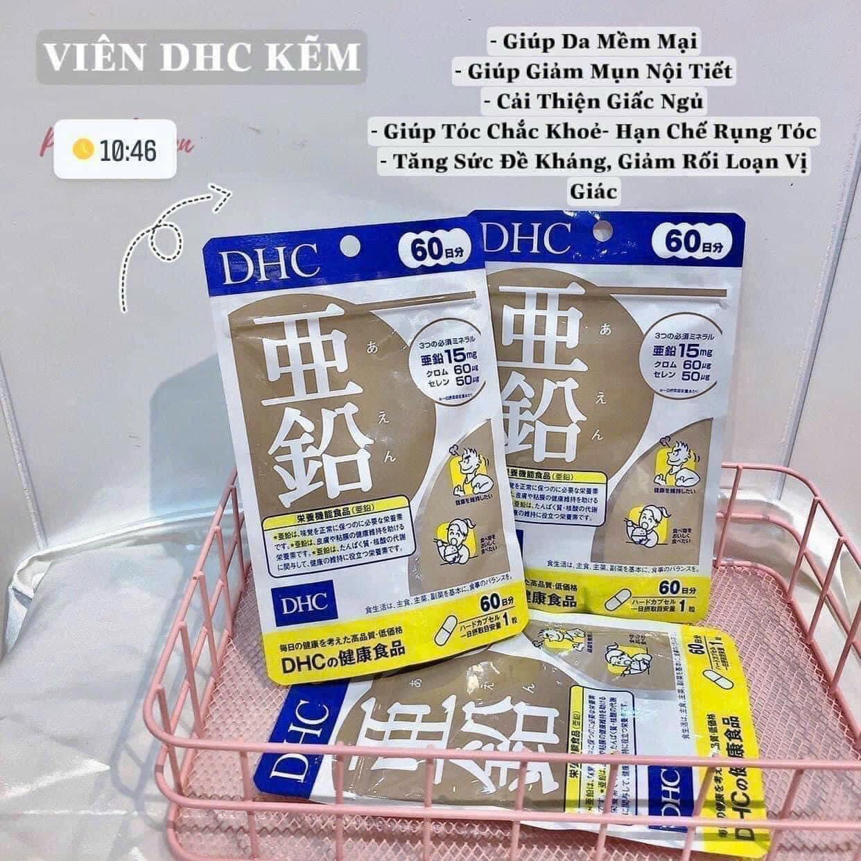 Viên uống bổ sung kẽm DHC 60 viên chính hãng Nhật Bản