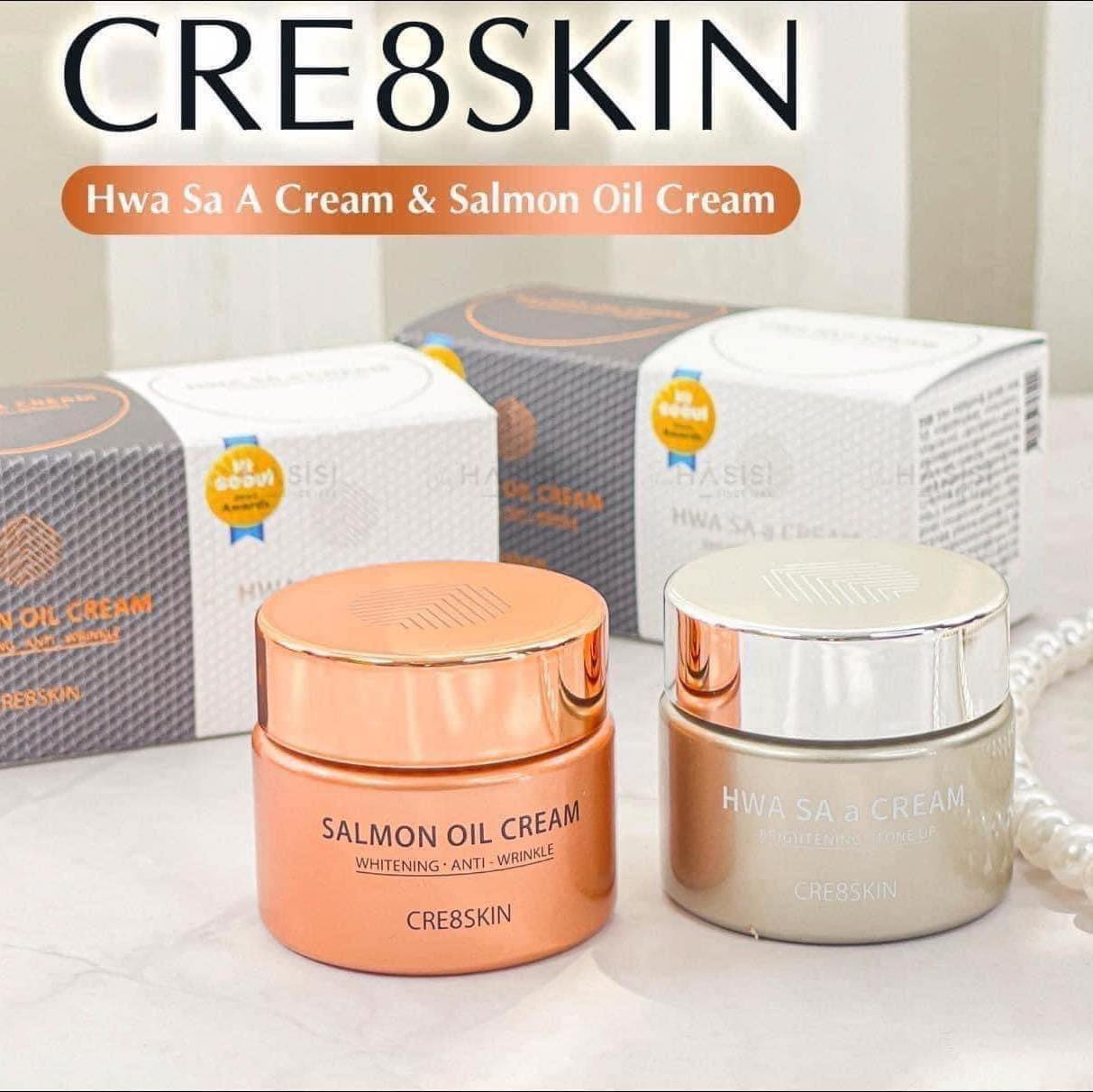 Set Kem dưỡng da cá hồi Salmon Oil Cream Cre8skin mini
