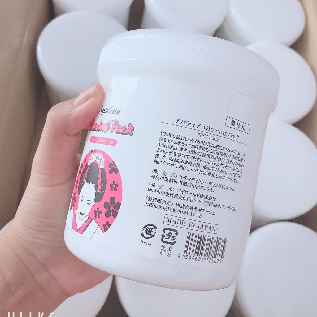 Kem ủ trắng da toàn thân cô gái Nhật Apatheia Glowing Pack 500g
