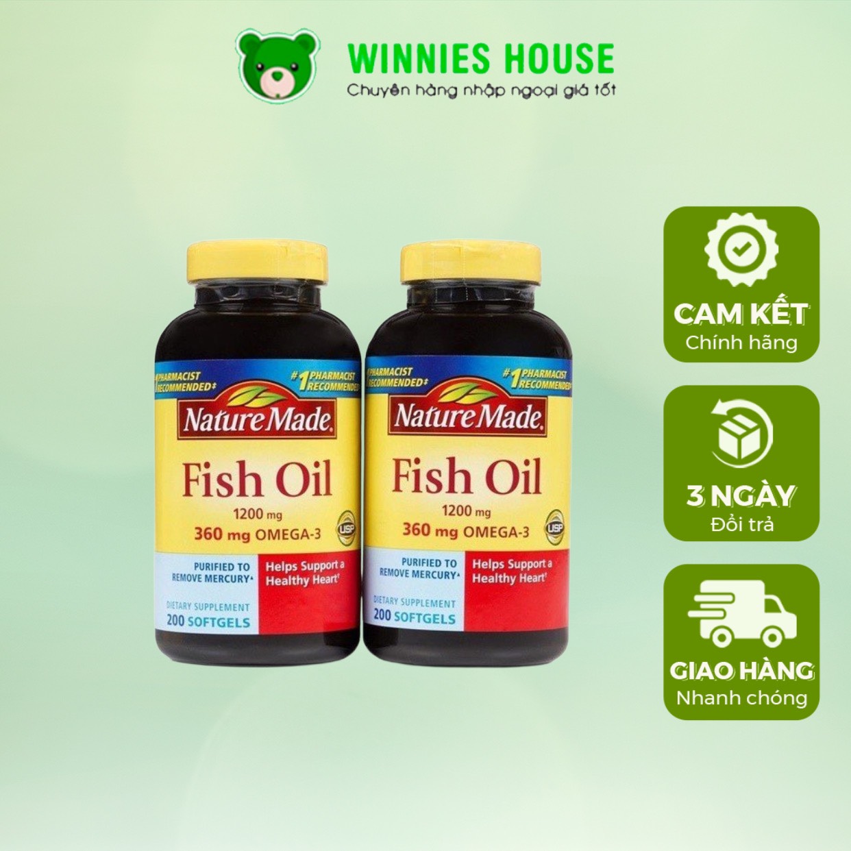 Dầu Cá Nature Made Fish Oil Omega 3 1200mg