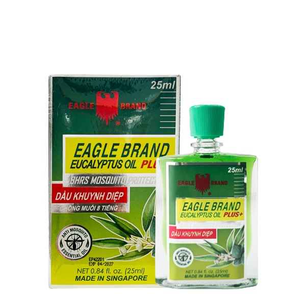 Dầu khuynh diệp Con Ó - Chống muỗi 8H Eagle Brand Eucalyptus Oil Plus+ chai 25ml của Mỹ