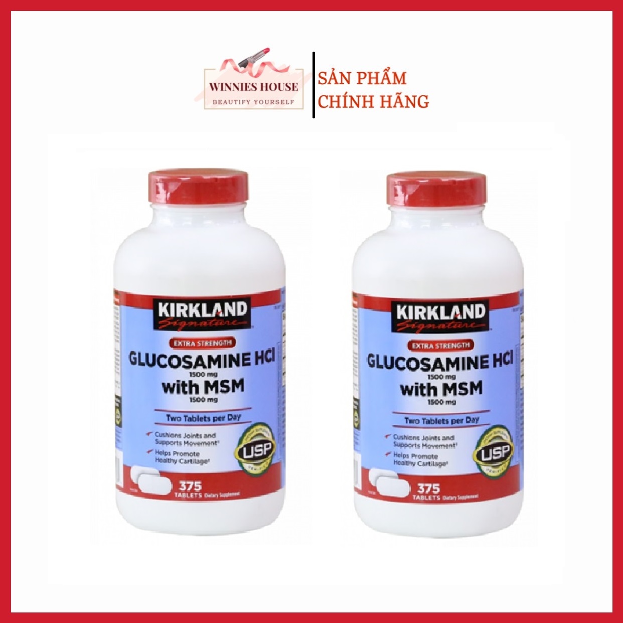 Viên Uống Kirkland Glucosamine HCL 1500mg 375 viên