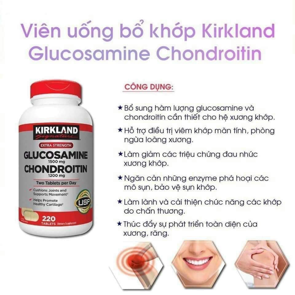 Hỗ Trợ Xương Khớp Glucosamine Chondroitin Sulfate Kirkland 280 Viên - Bổ Khớp Của Mỹ