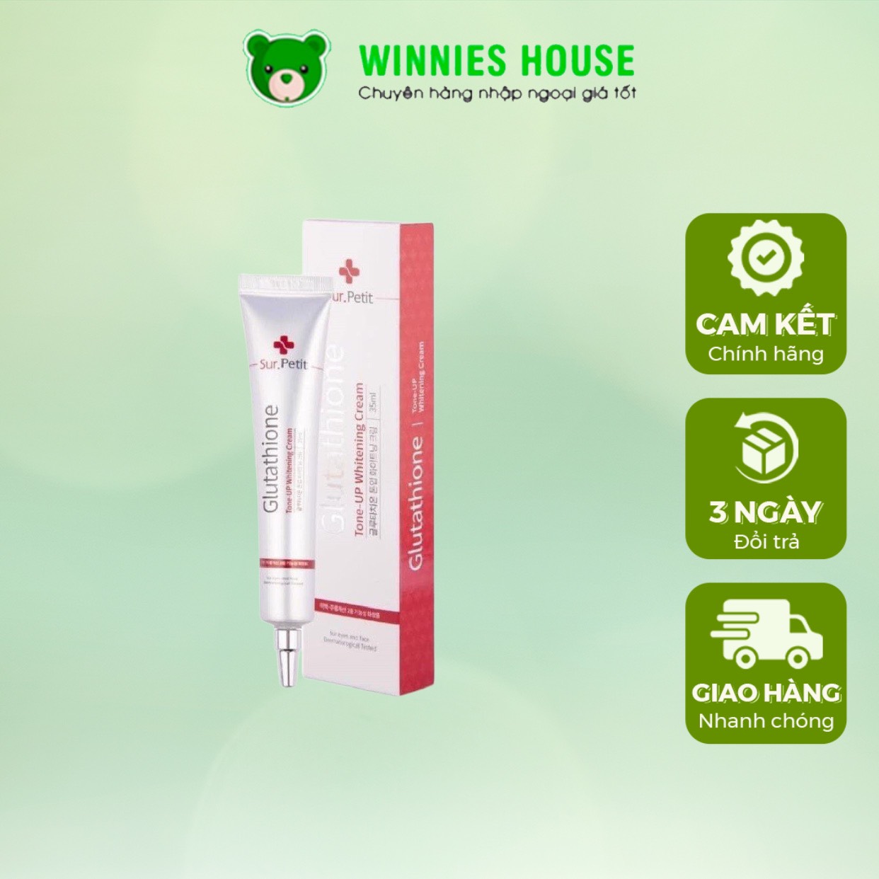 Kem Dưỡng Trắng Sur.Petit Glutathione Whitening Tone Up Cream 35ml