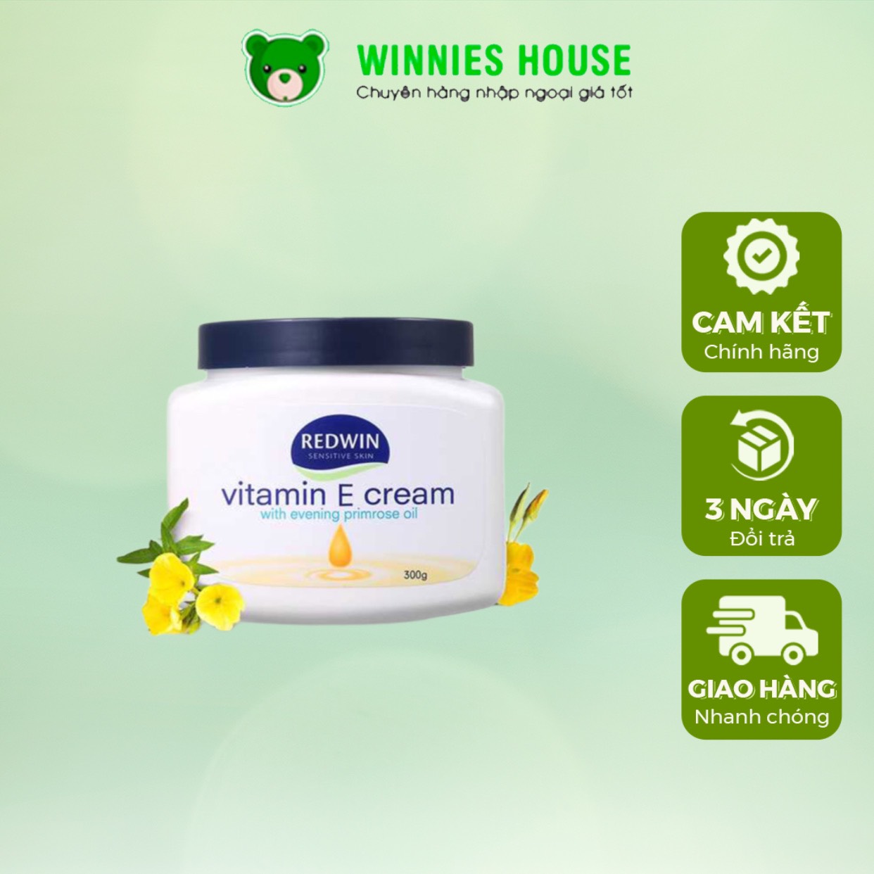 Kem Dưỡng Da Mềm Mịn Redwin Vitamin E Cream 300g Úc