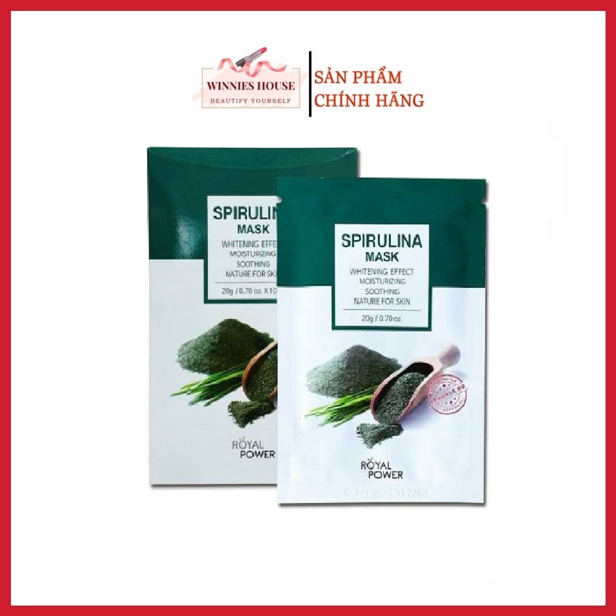 Mặt Nạ Tảo Biển Hàn Quốc Royal Power Spirulina Mask 10 miếng