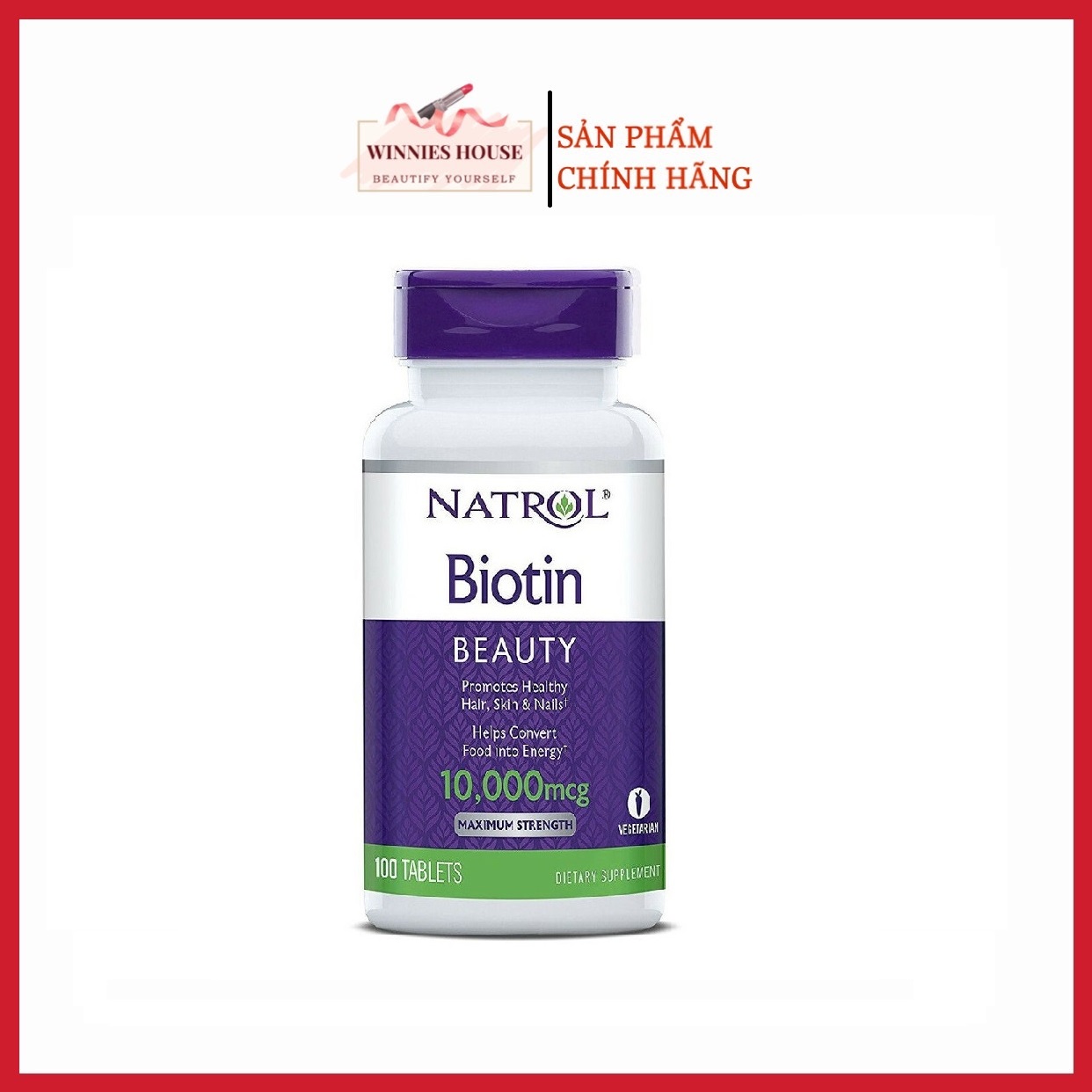 Thuốc Mọc Tóc Biotin Natrol 10000mcg 100 viên