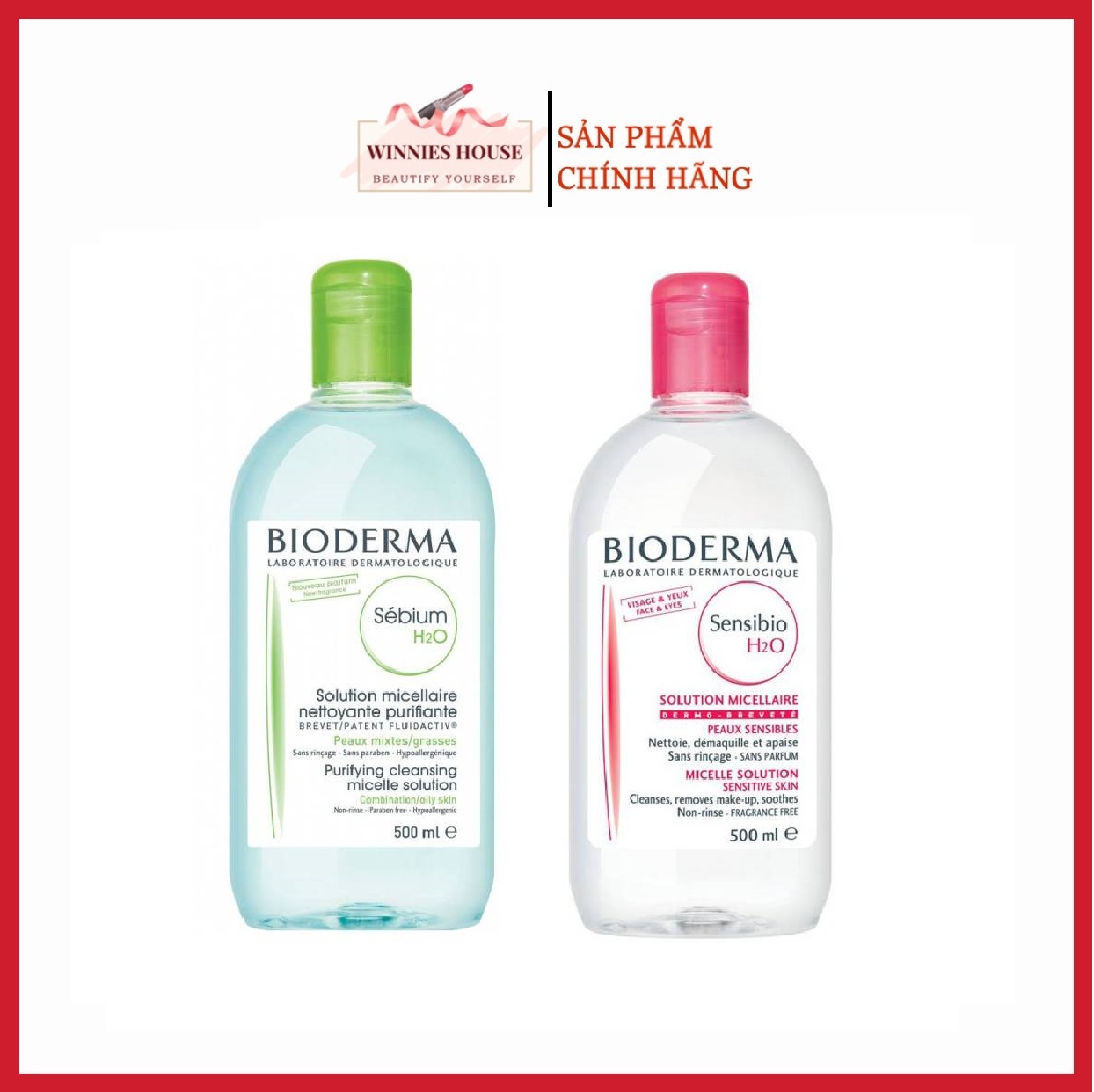 Nước Hoa Hồng Tẩy Trang Bioderma Pháp 500ML