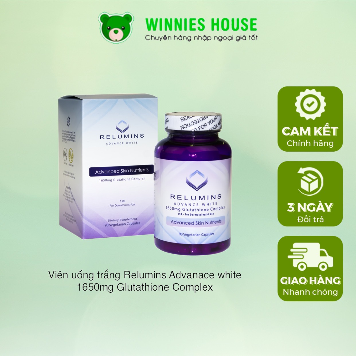 Viên uống Trắng Da Relumins Advance White 90 viên