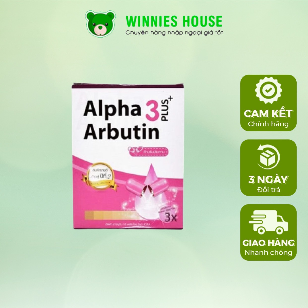 Viên bột Kích Trắng Alpha Arbutin 3 Plus đêm