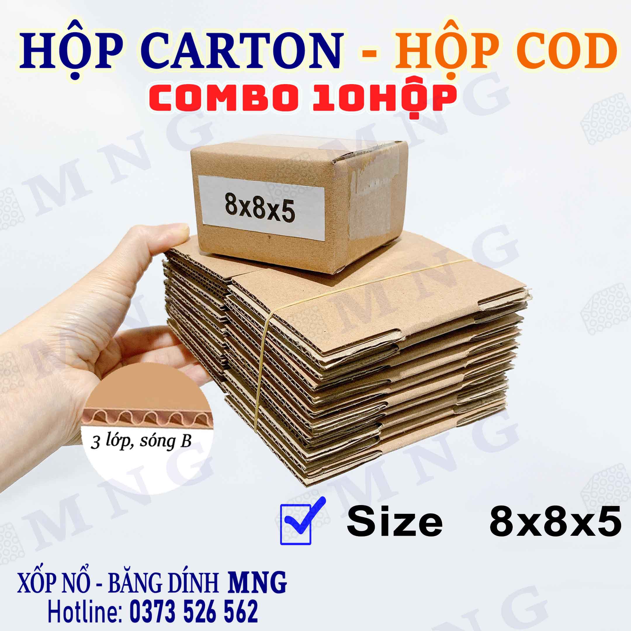 Hộp Carton size nhỏ XS (dưới 10cm)