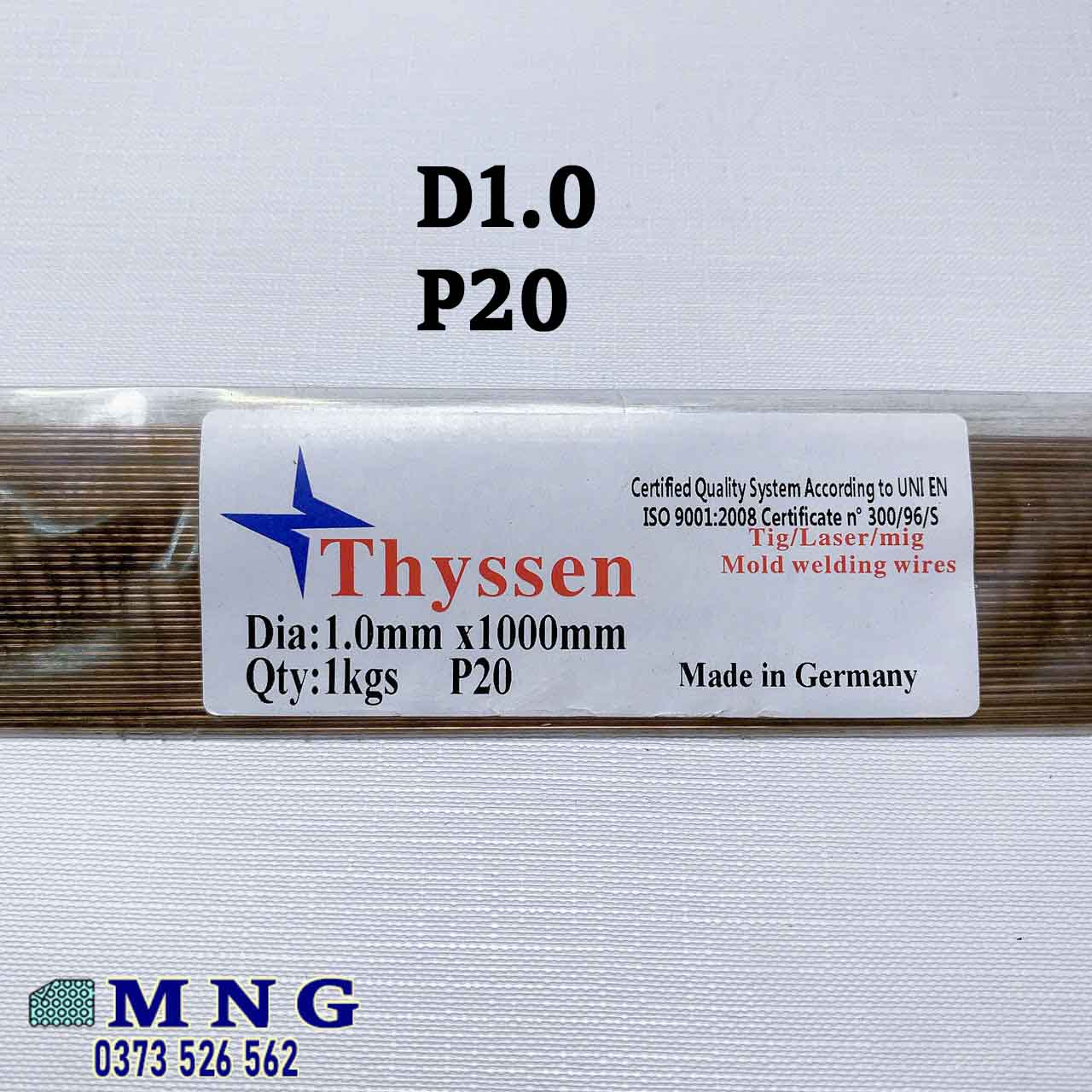 Que hàn TIG Thyssen Đức