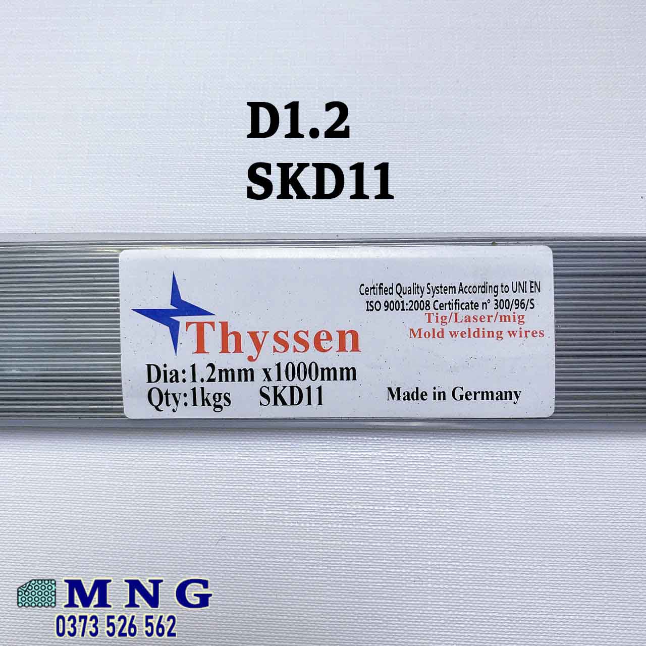 Que hàn TIG Thyssen Đức