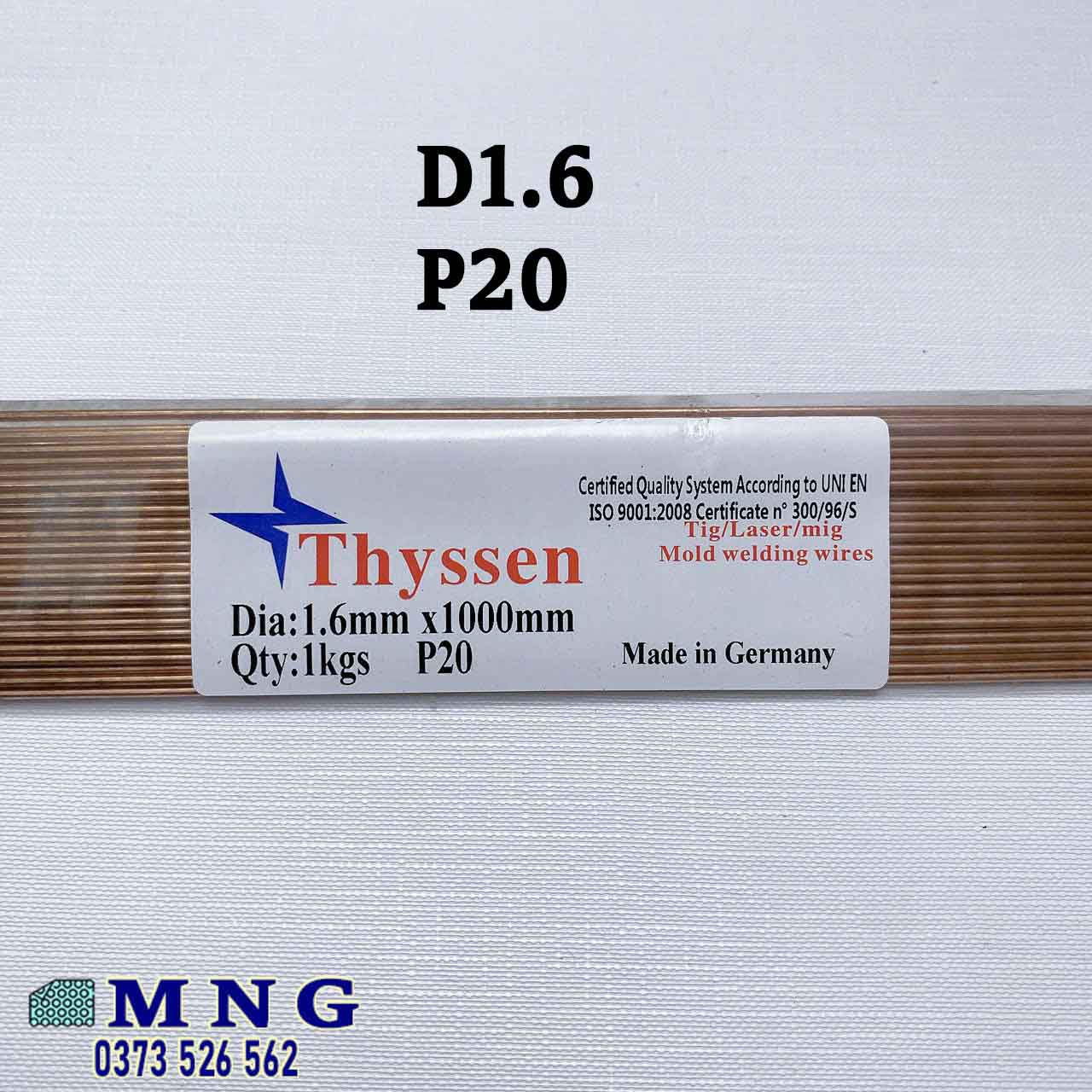 Que hàn TIG Thyssen Đức