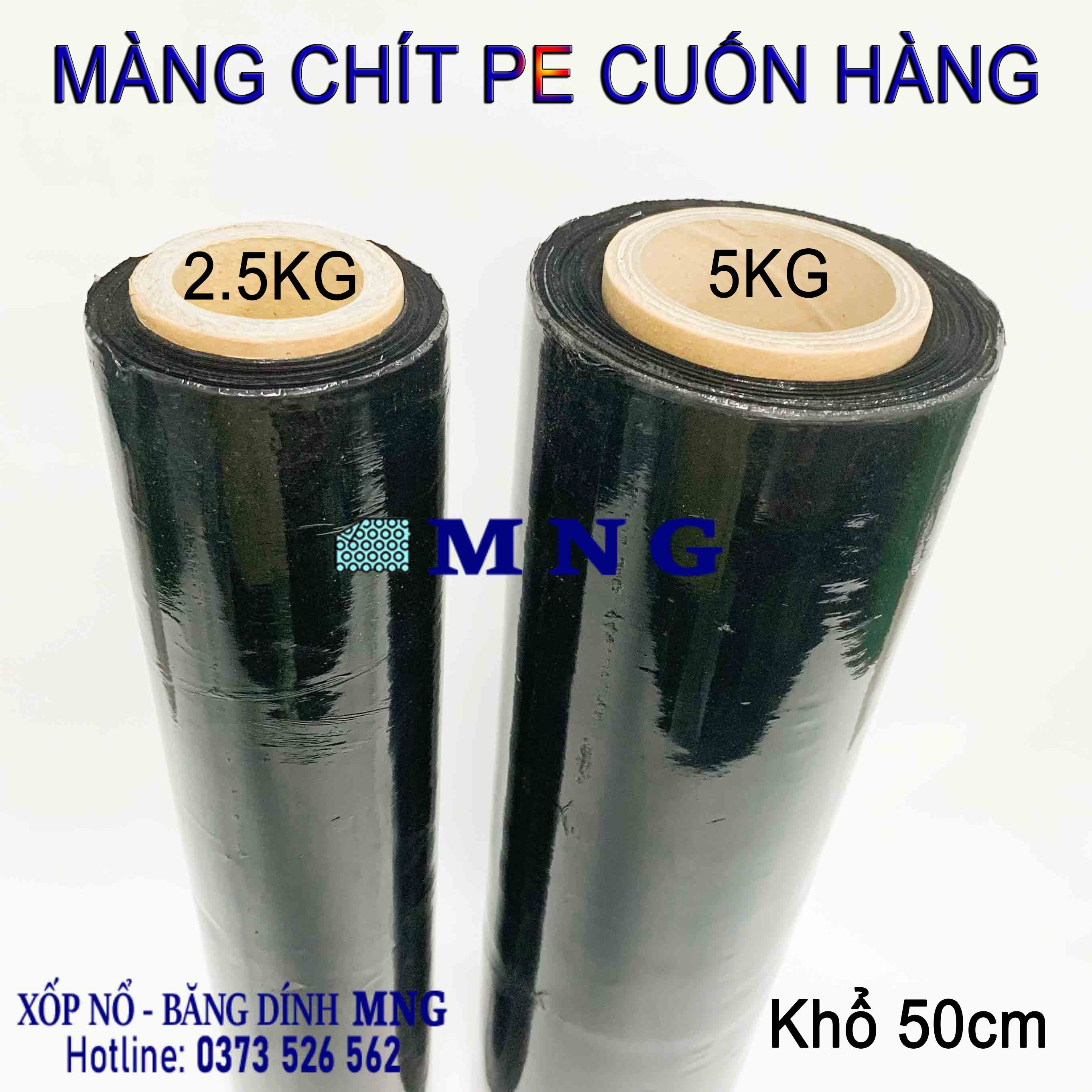 Màng chít, màng PE 2.5Kg đen khổ 50cm