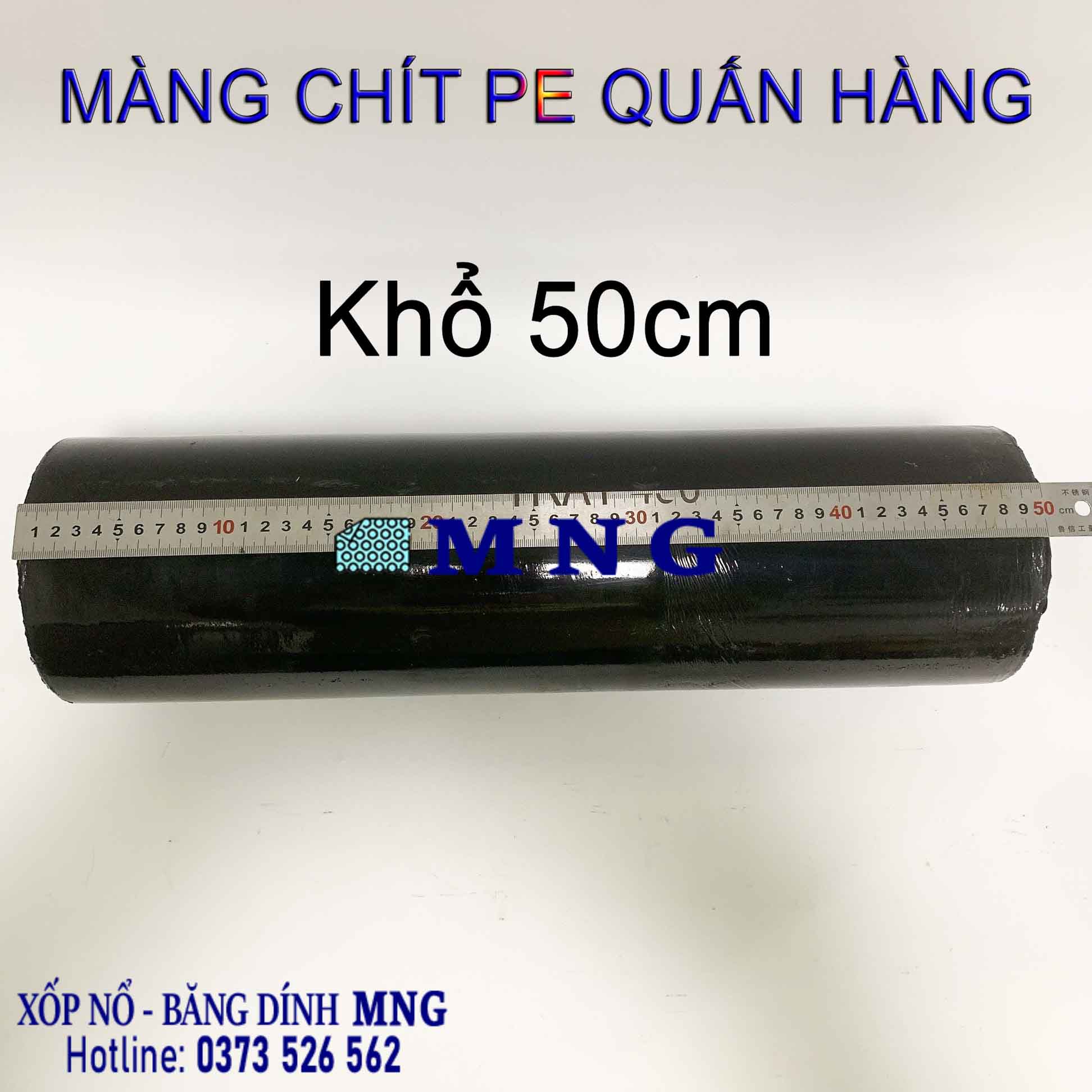 Màng chít, màng PE 5Kg đen khổ 50cm