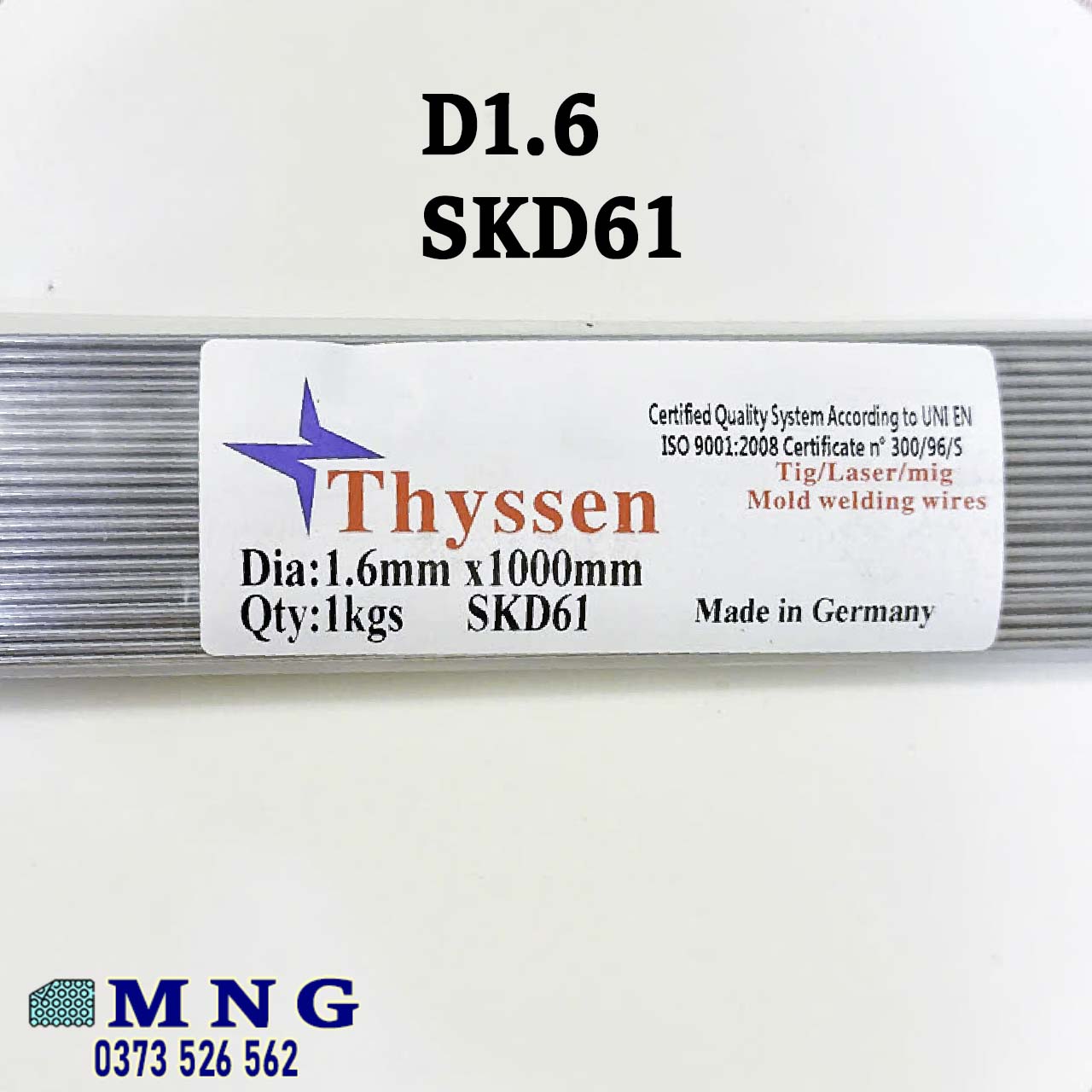 Que hàn TIG Thyssen Đức