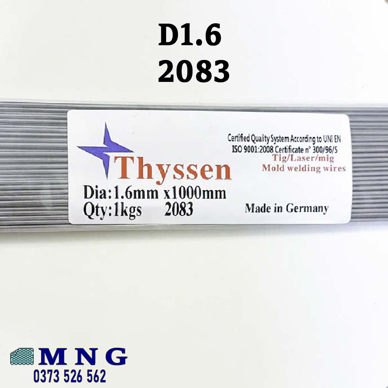 Que hàn TIG Thyssen Đức