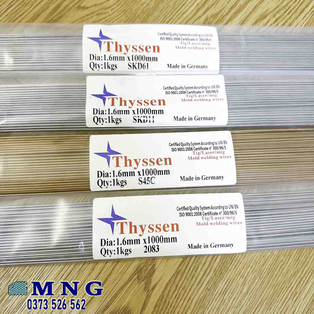 Que hàn TIG Thyssen Đức