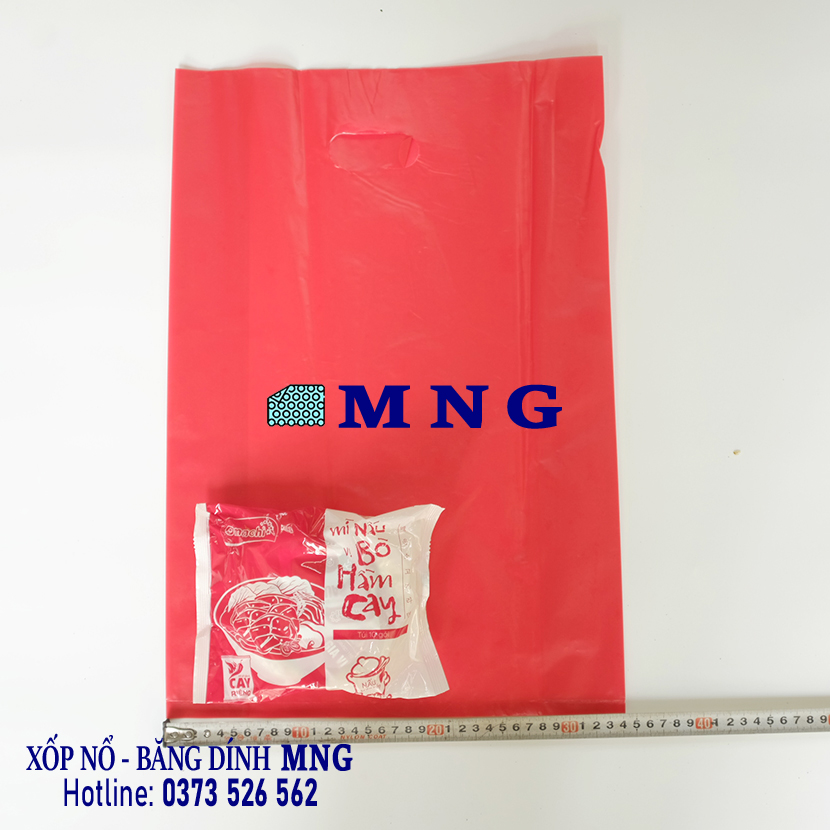 Túi nilon shop màu đỏ loại Mỏng Dai