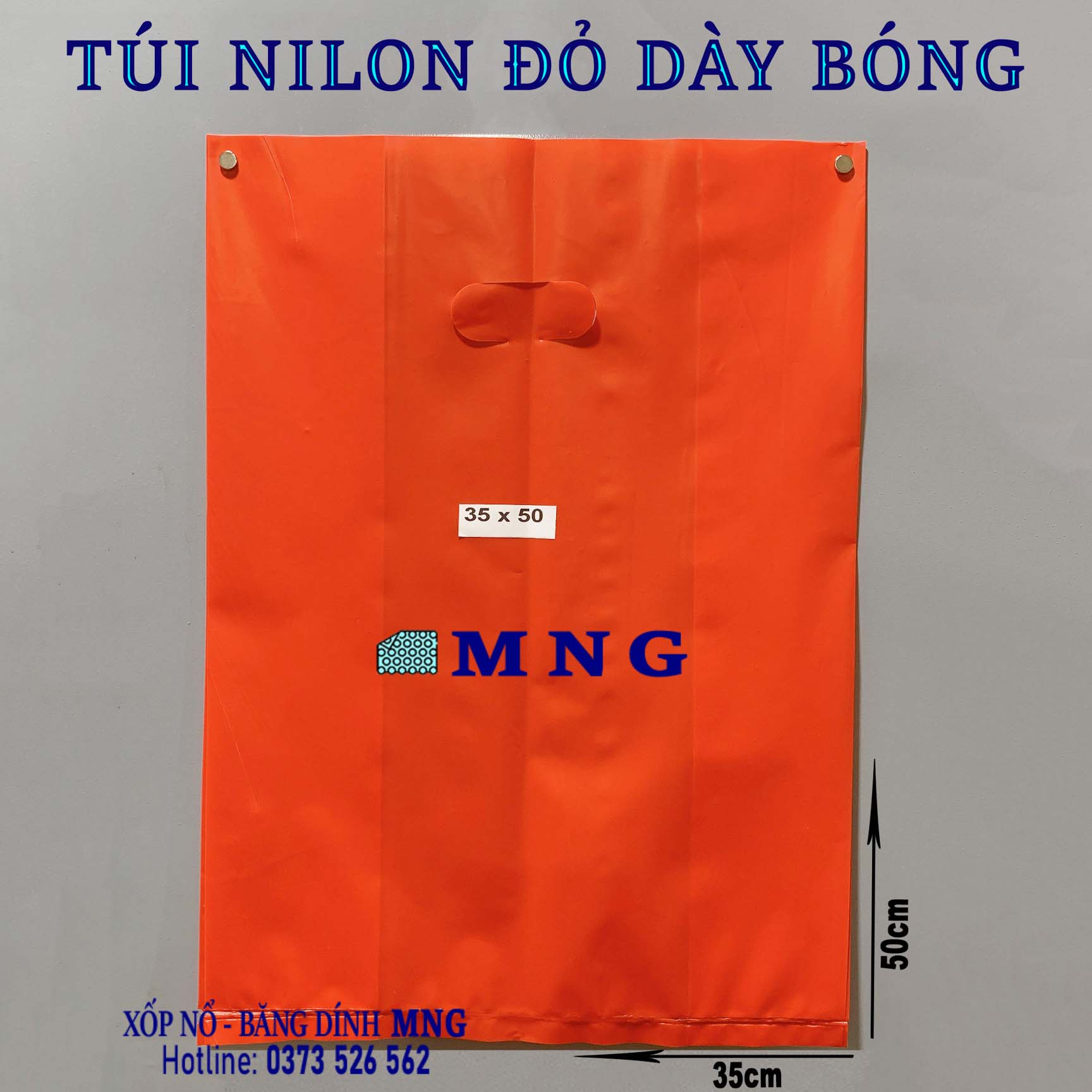 Túi nilon shop màu đỏ loại Dày Bóng (1kg)