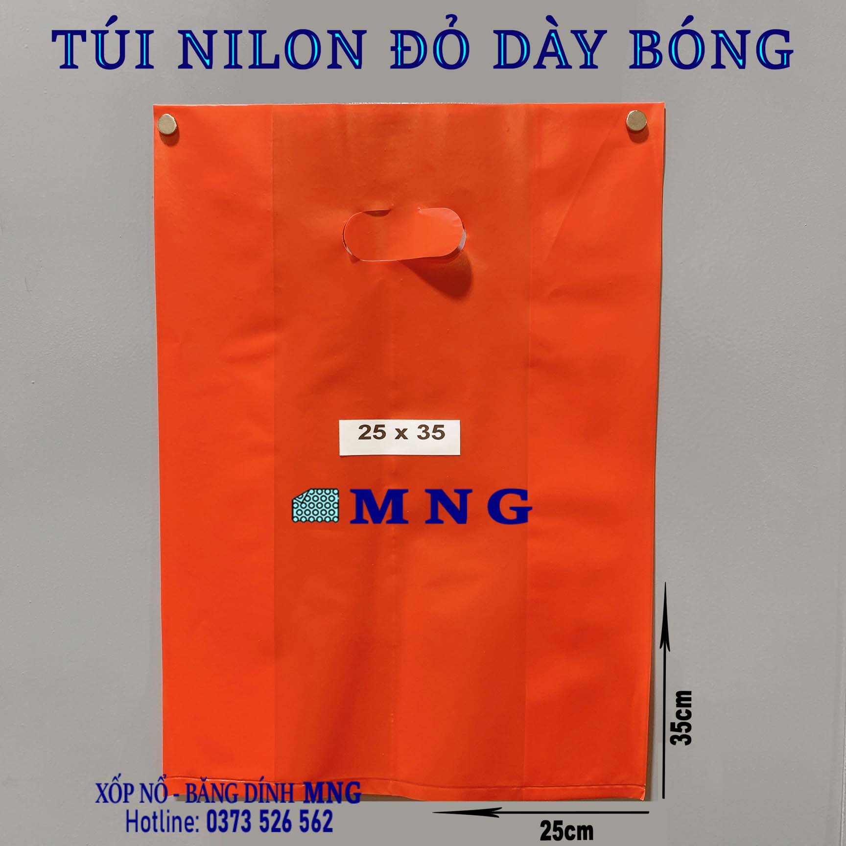 Túi nilon shop màu đỏ loại Dày Bóng (1kg)