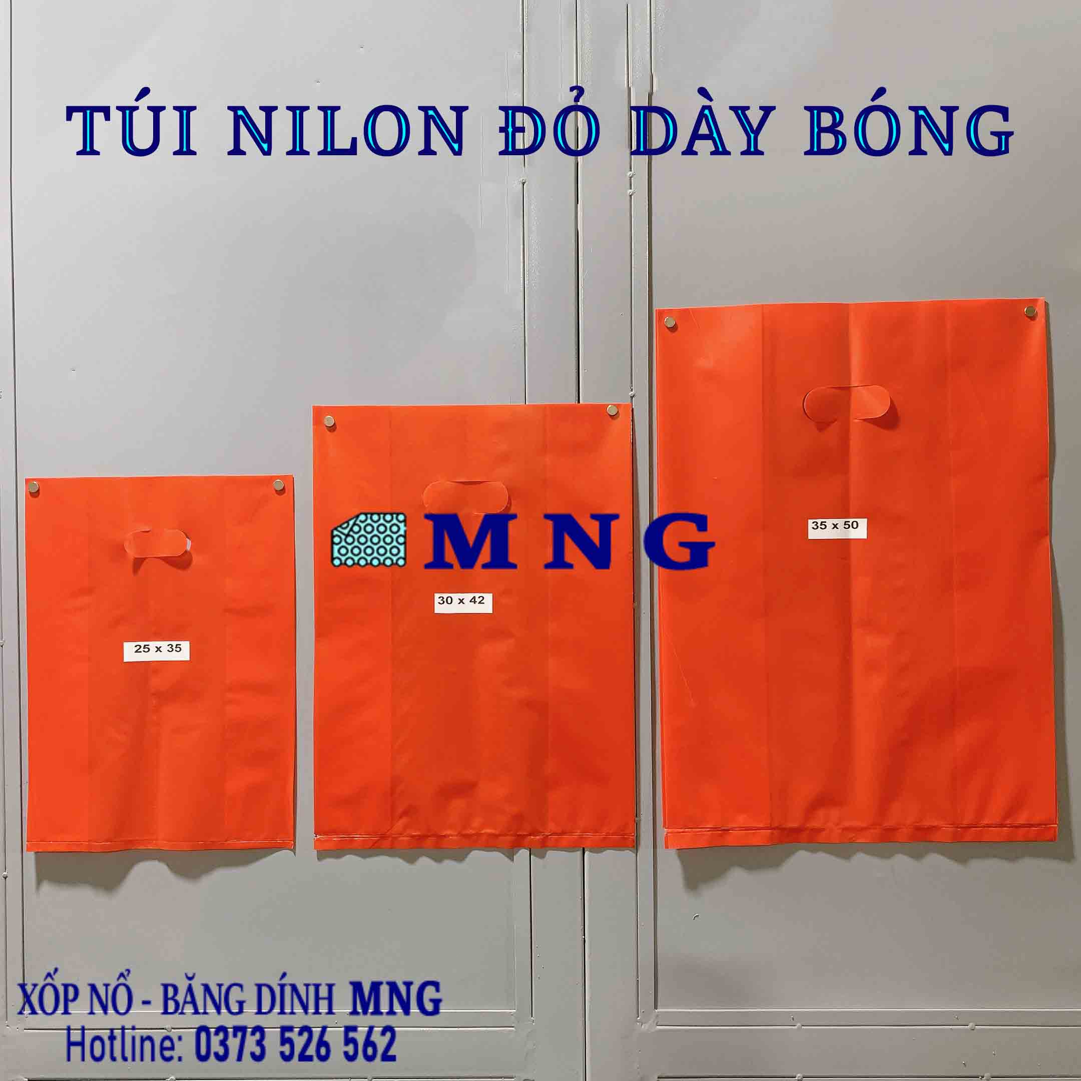 Túi nilon shop màu đỏ loại Dày Bóng (1kg)